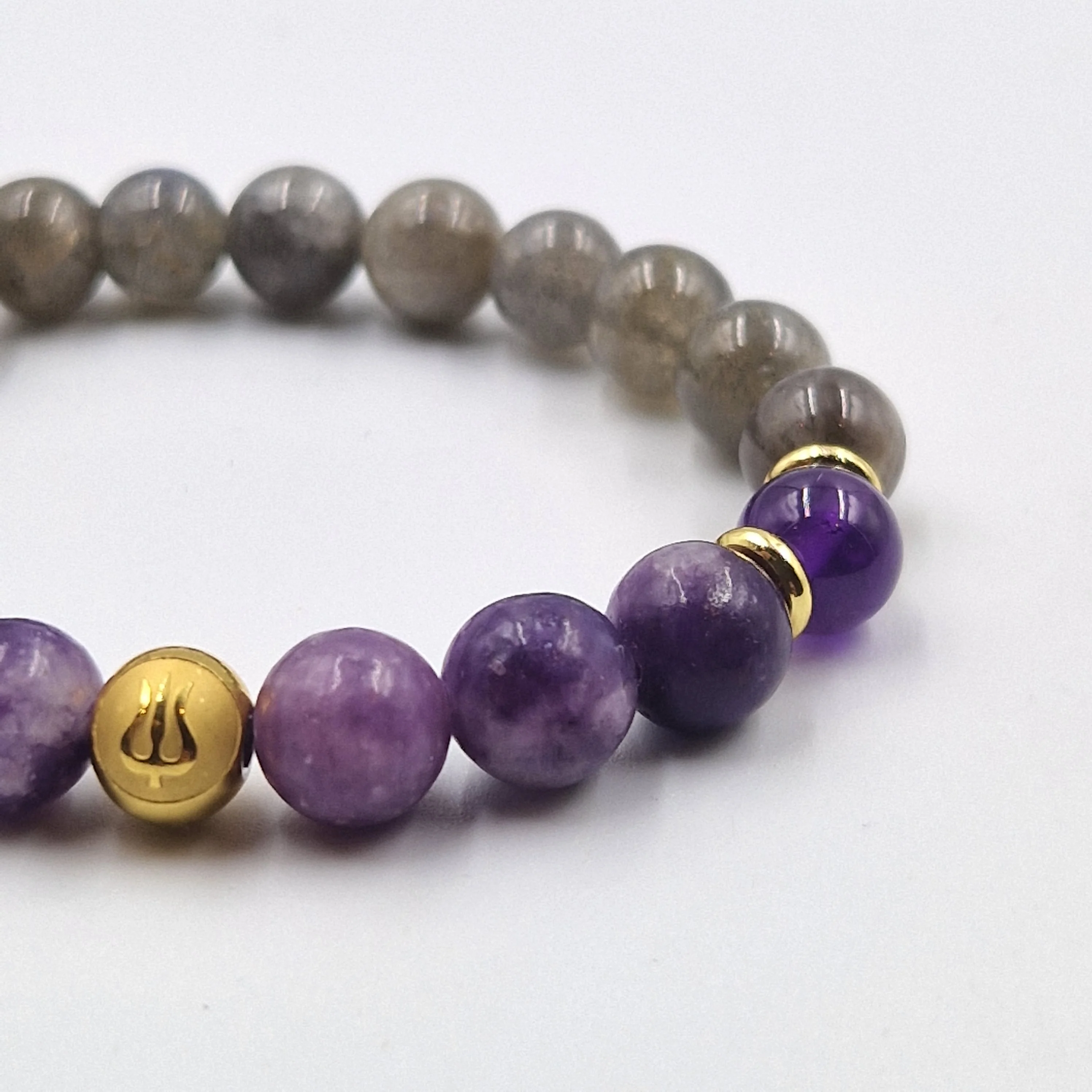 Bracelet OBSESSIONS en Améthyste, Labradorite, Lépidolite - Image 2