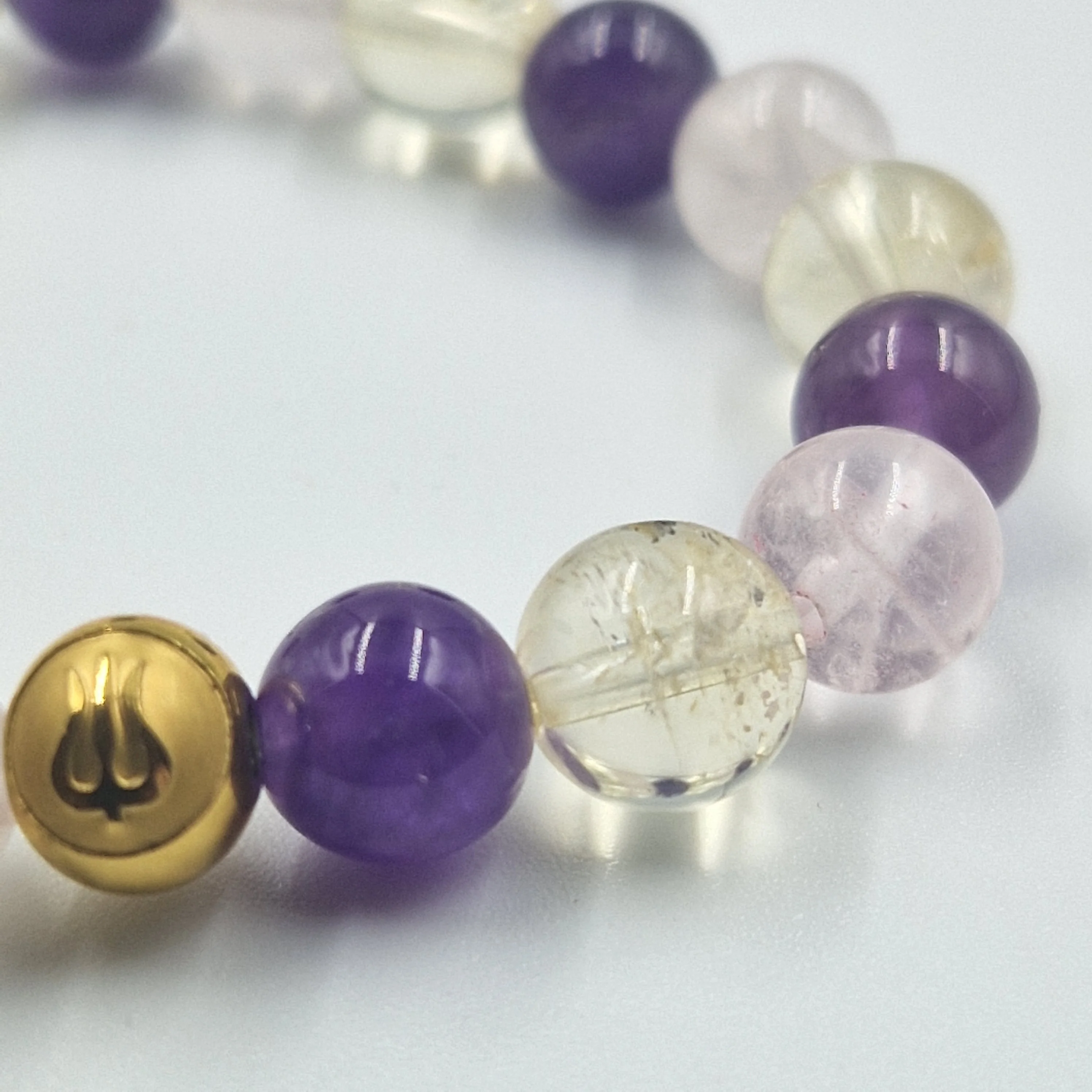 Bracelet OPTIMISME en Quartz rose, Citrine et Améthyste - Image 2
