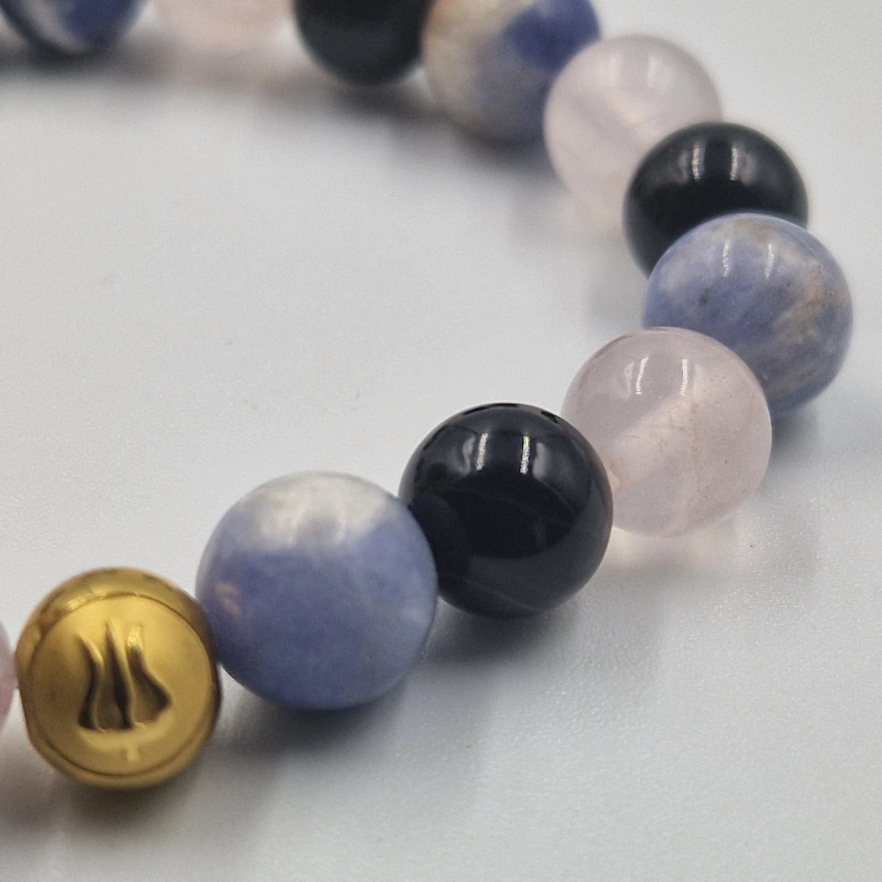 Bracelet PERDRE DU POIDS en Quartz rose, Obsidienne noire et Sodalite - Image 2