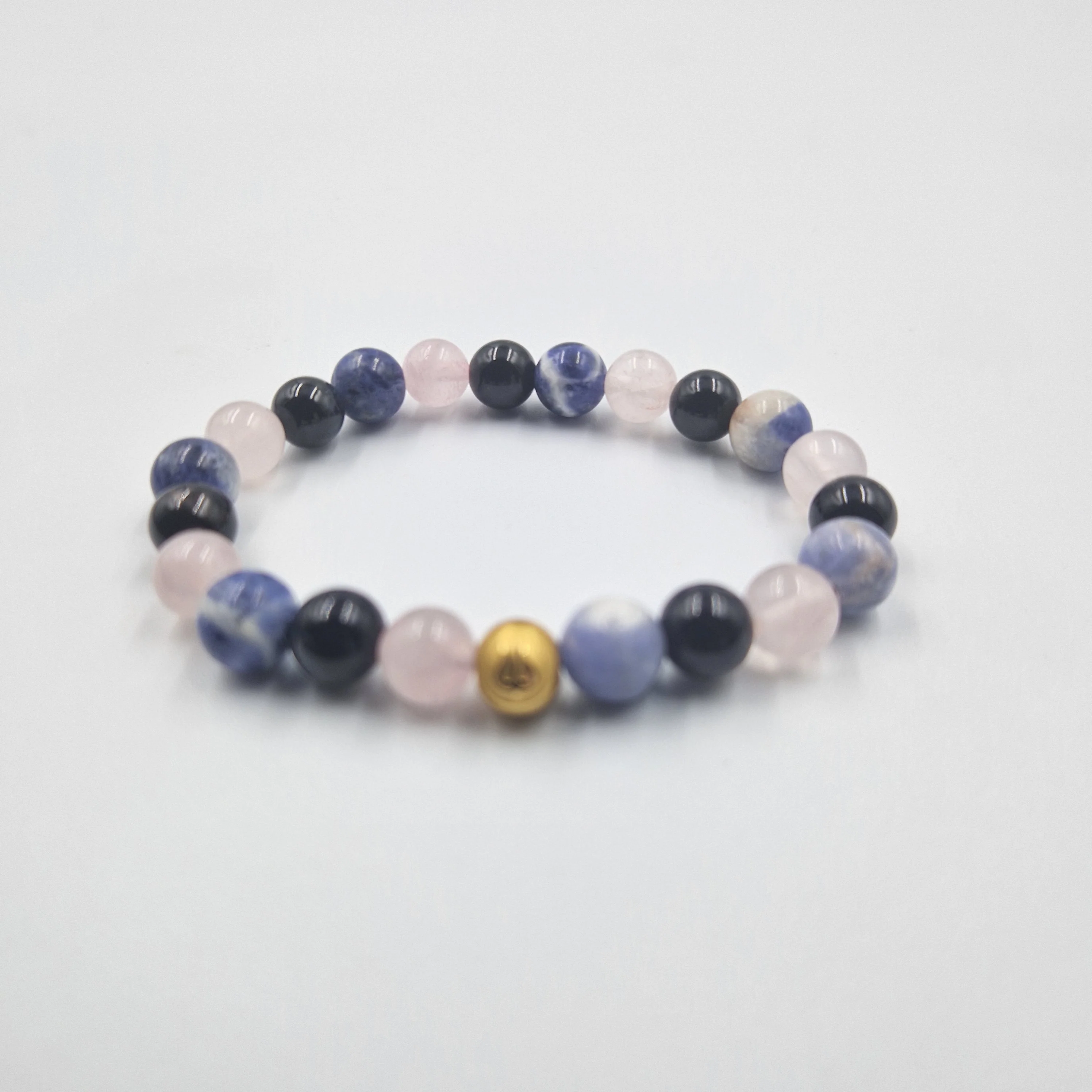 Bracelet PERDRE DU POIDS en Quartz rose, Obsidienne noire et Sodalite - Image 3