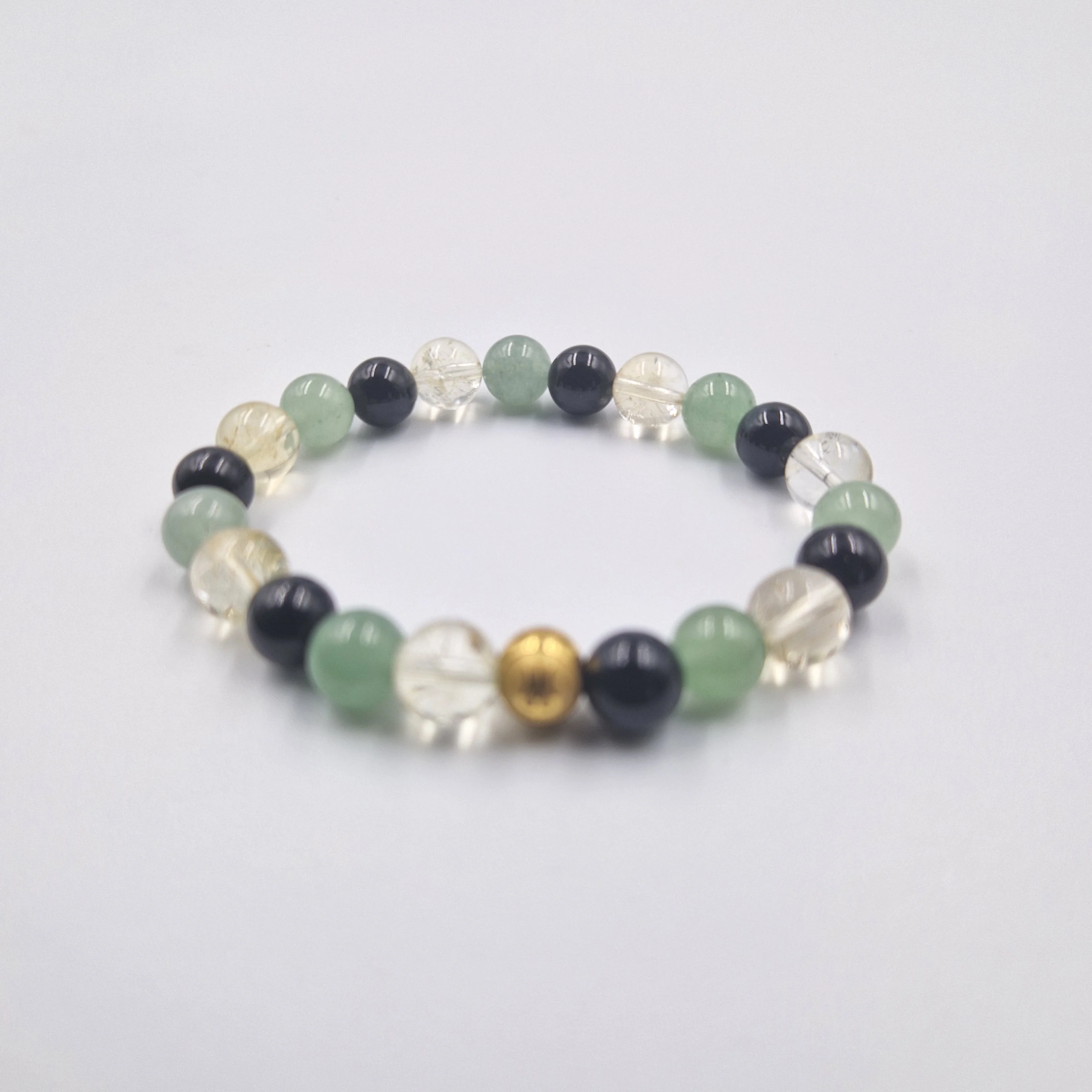 Bracelet PERSEVERANCE en Citrine, Obsidienne noire et Aventurine verte - Image 3