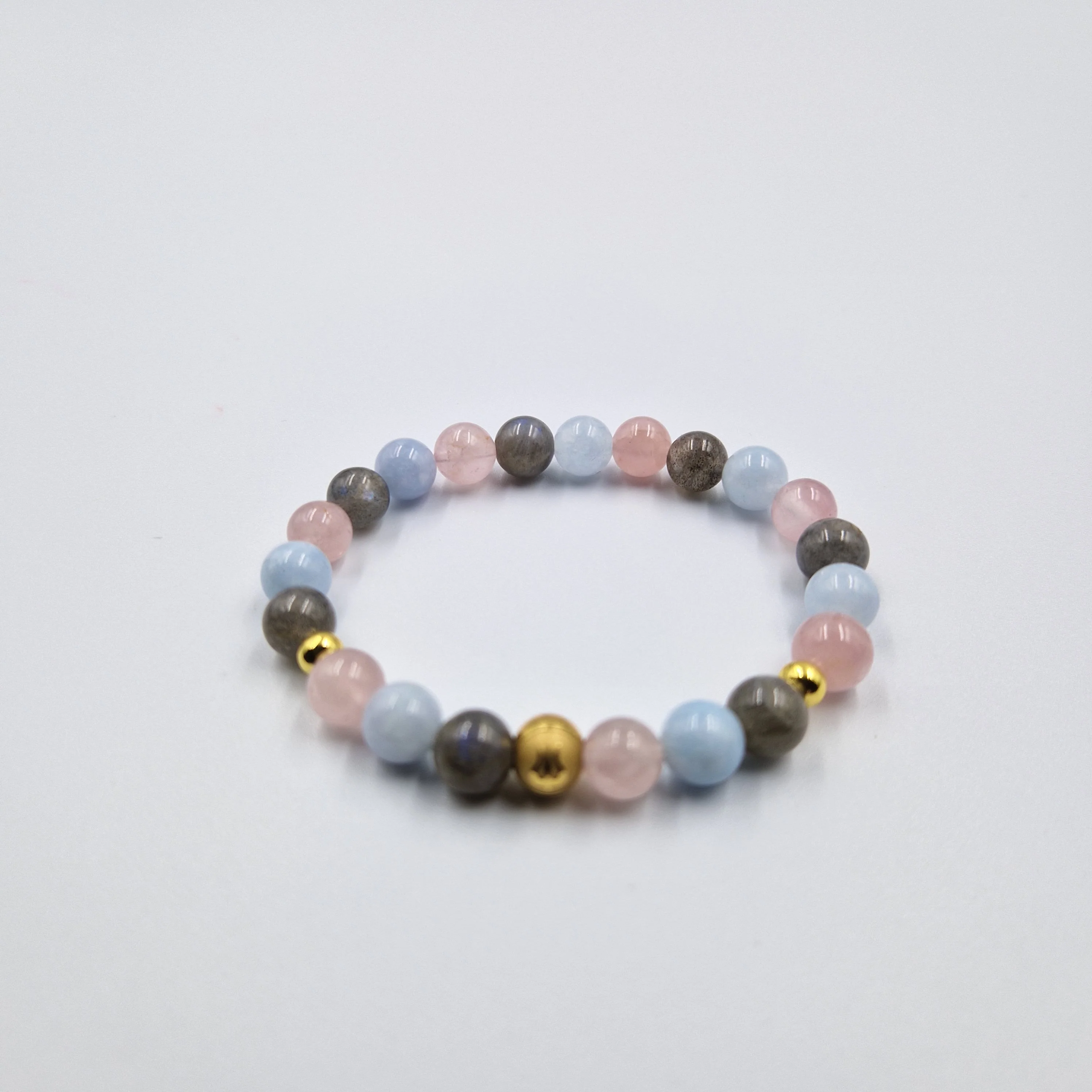Bracelet Poissons en Labradorite, Quartz rose et Aigue-marine - Image 3