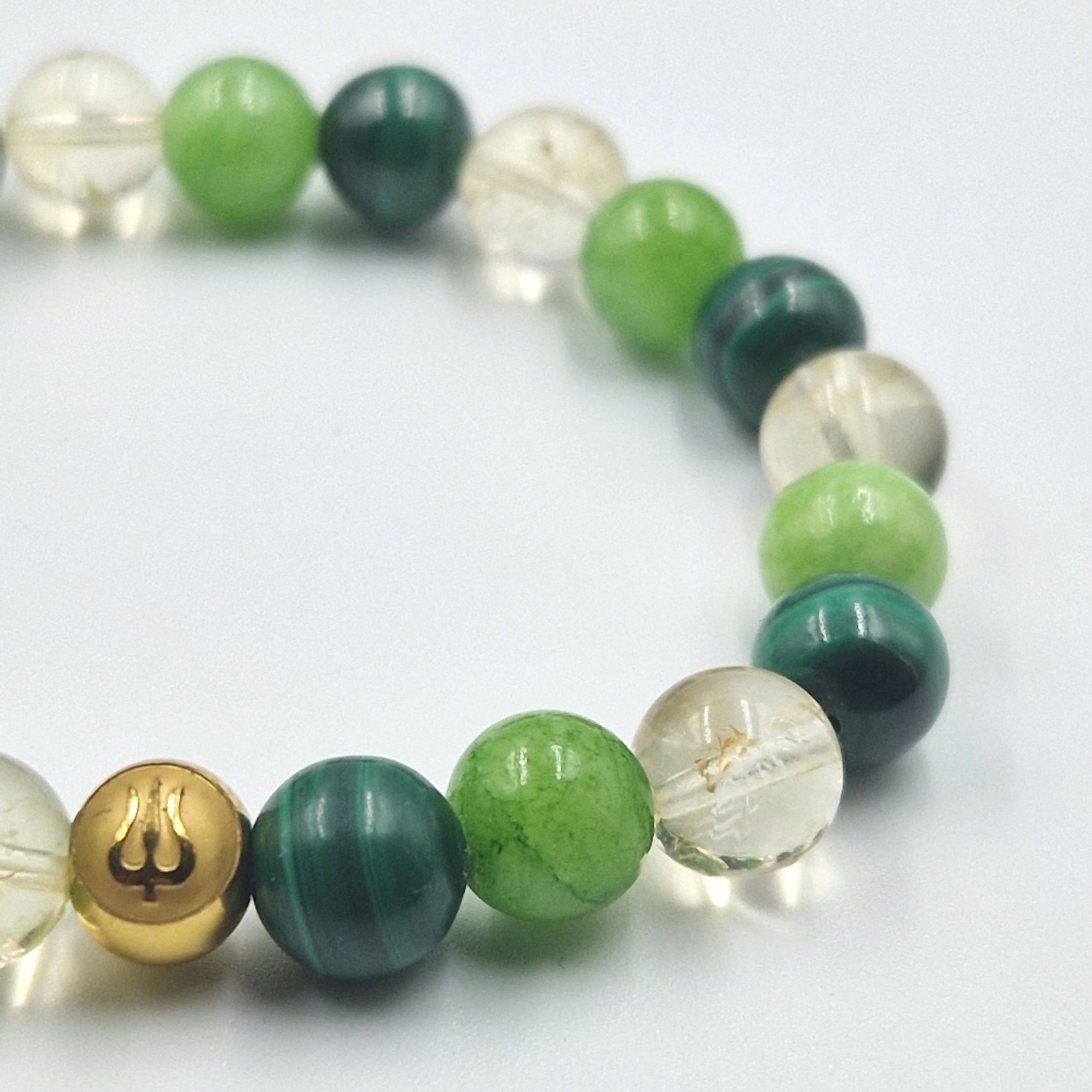 Bracelet PORTE-BONHEUR en Citrine, Jade vert et Malachite - Image 2