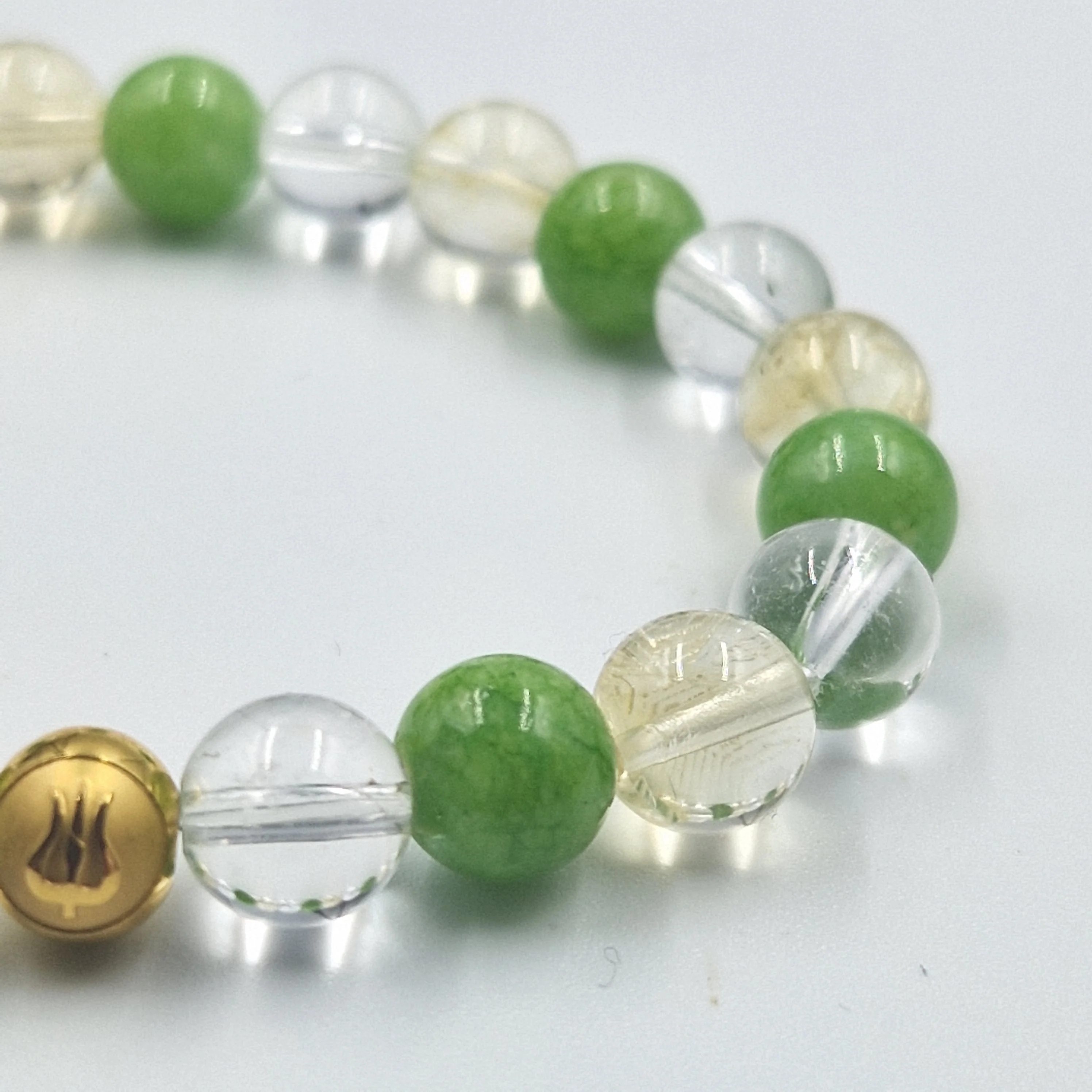 Bracelet PROSPERITE en Citrine, Jade vert et Quartz clair - Image 2