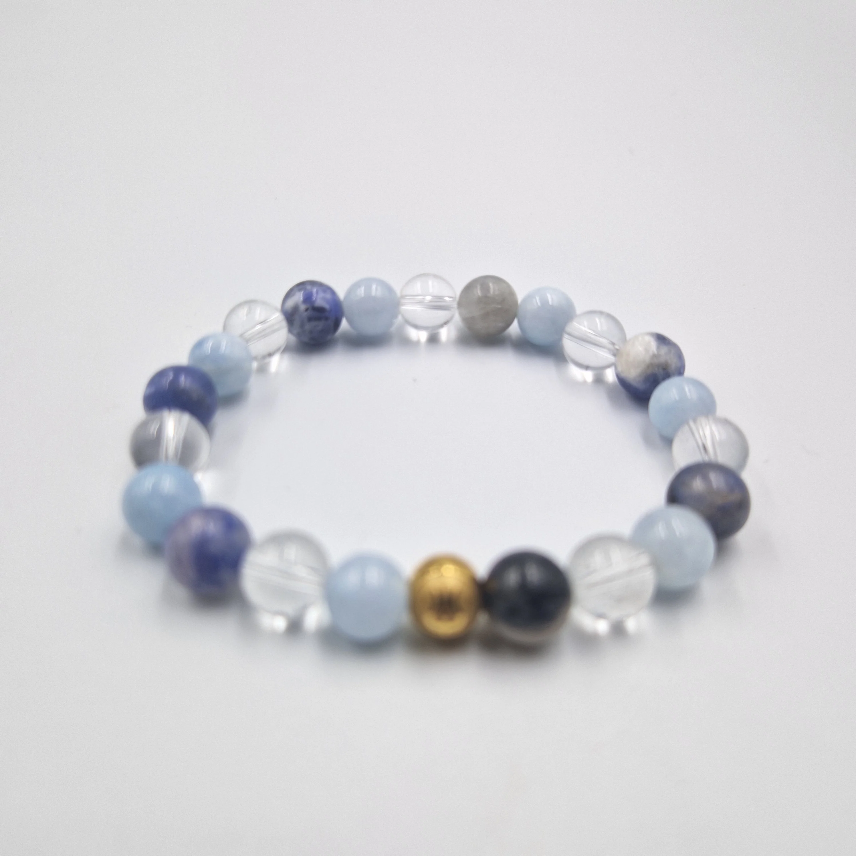 Bracelet RETENTION D'EAU en Quartz clair, Aigue-marine et Sodalite - Image 3