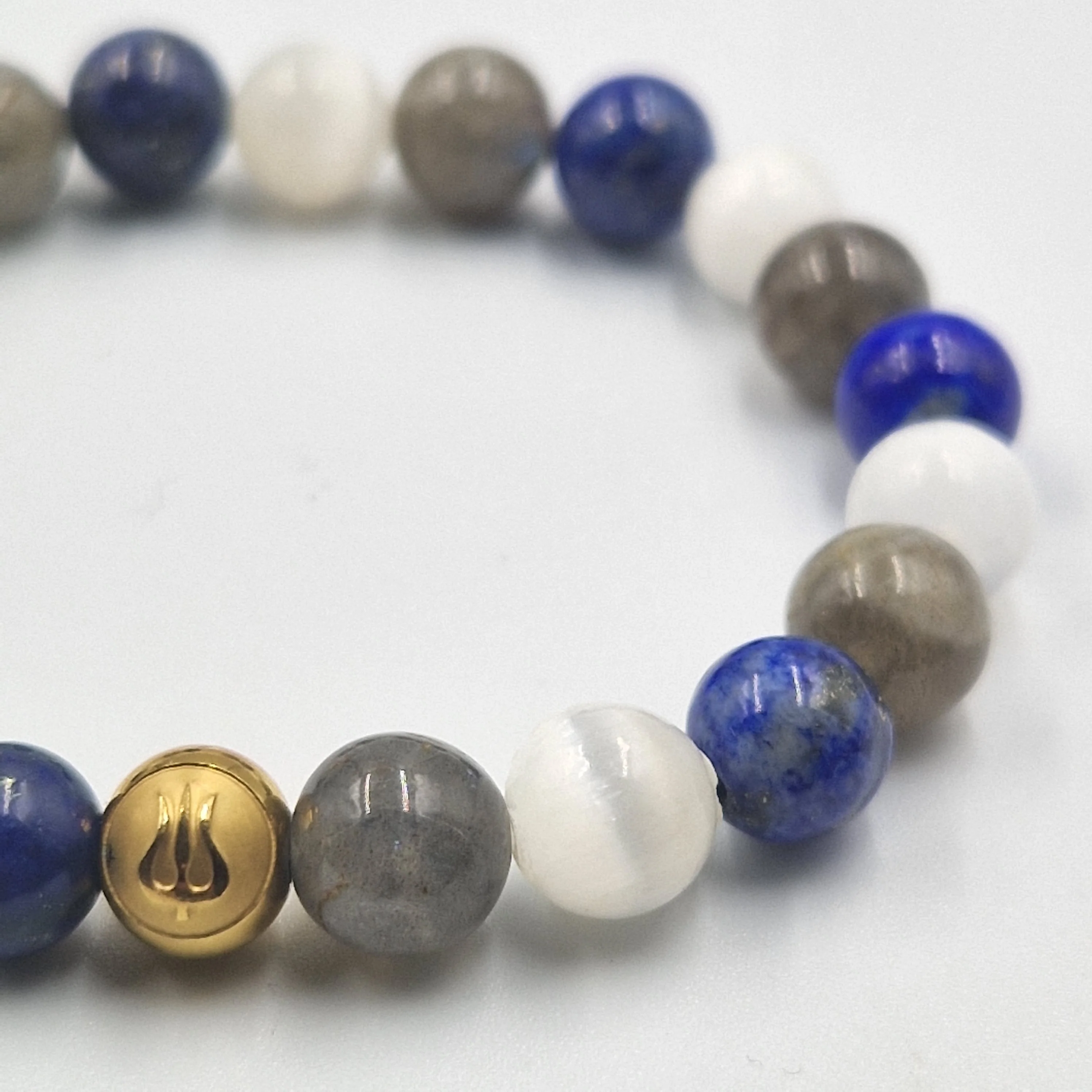 Bracelet REVES en Labradorite, Sélénite et Lapis-lazuli - Image 2