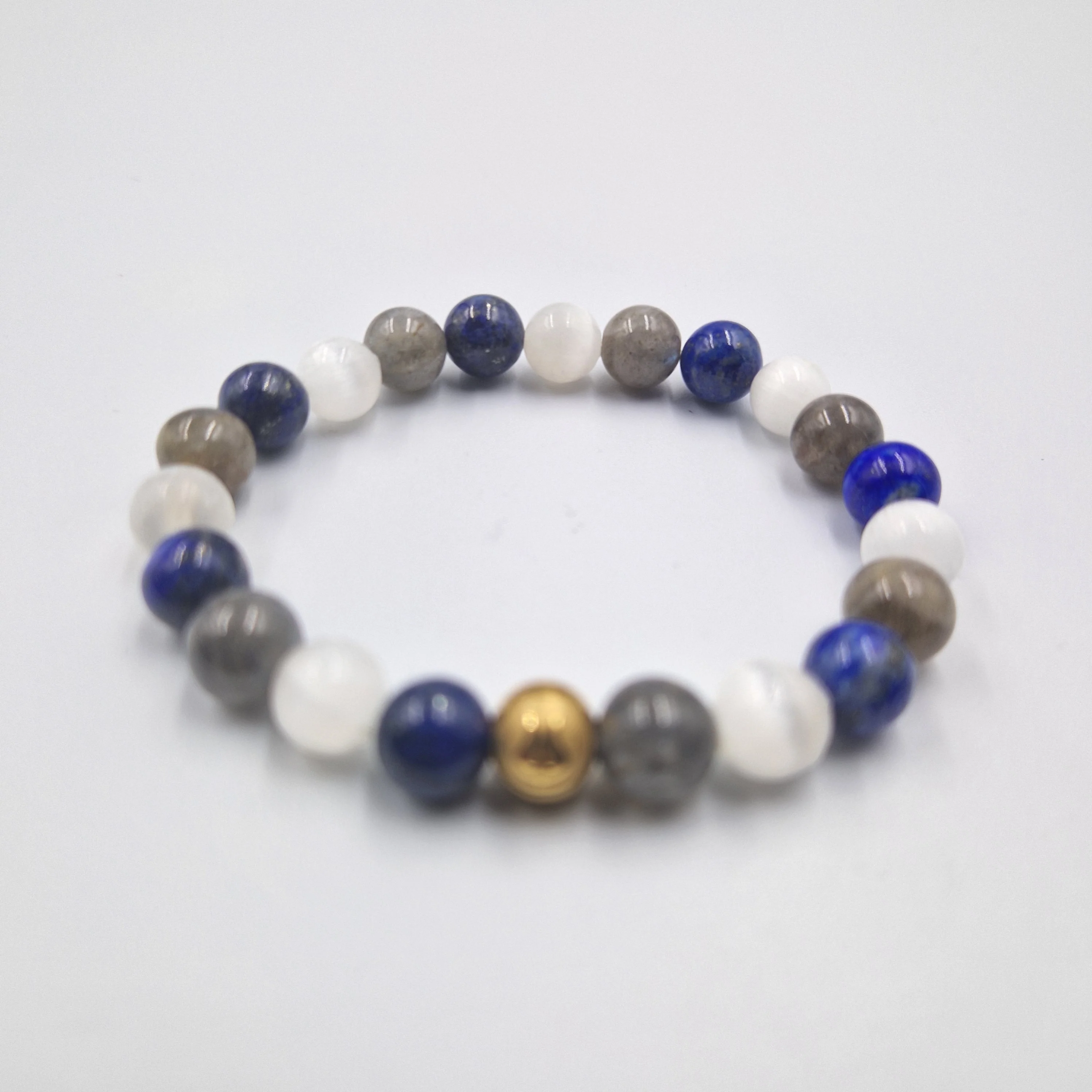 Bracelet REVES en Labradorite, Sélénite et Lapis-lazuli - Image 3