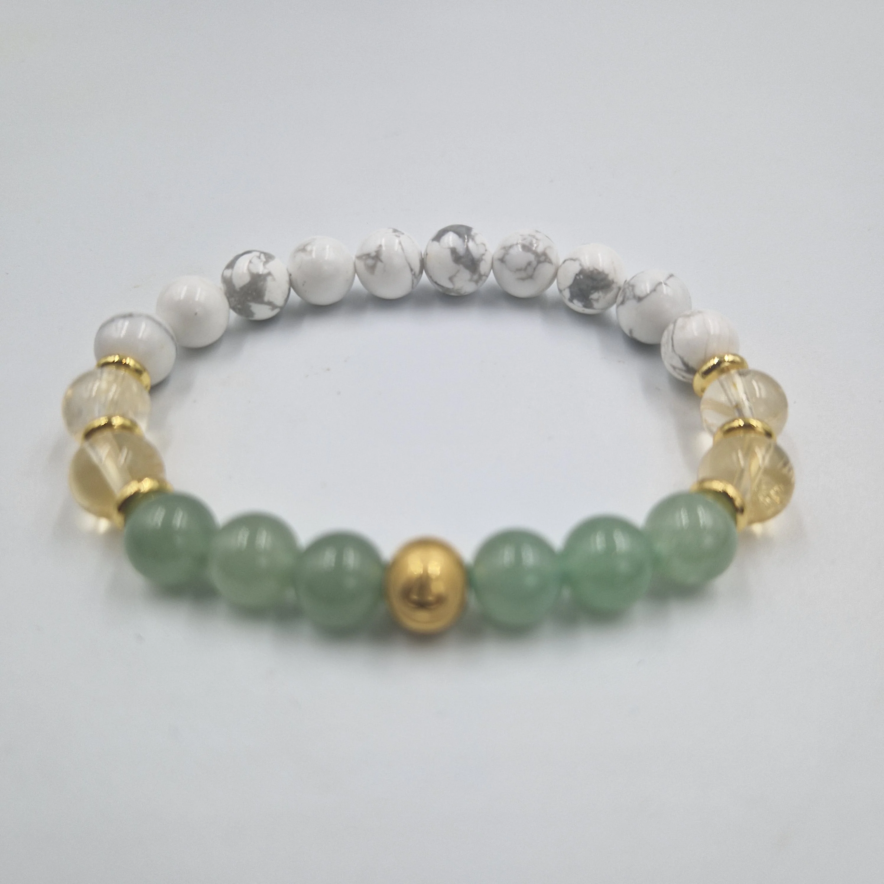 Bracelet Sagittaire Année 2025 en Aventurine verte, Citrine et Howlite - Image 3