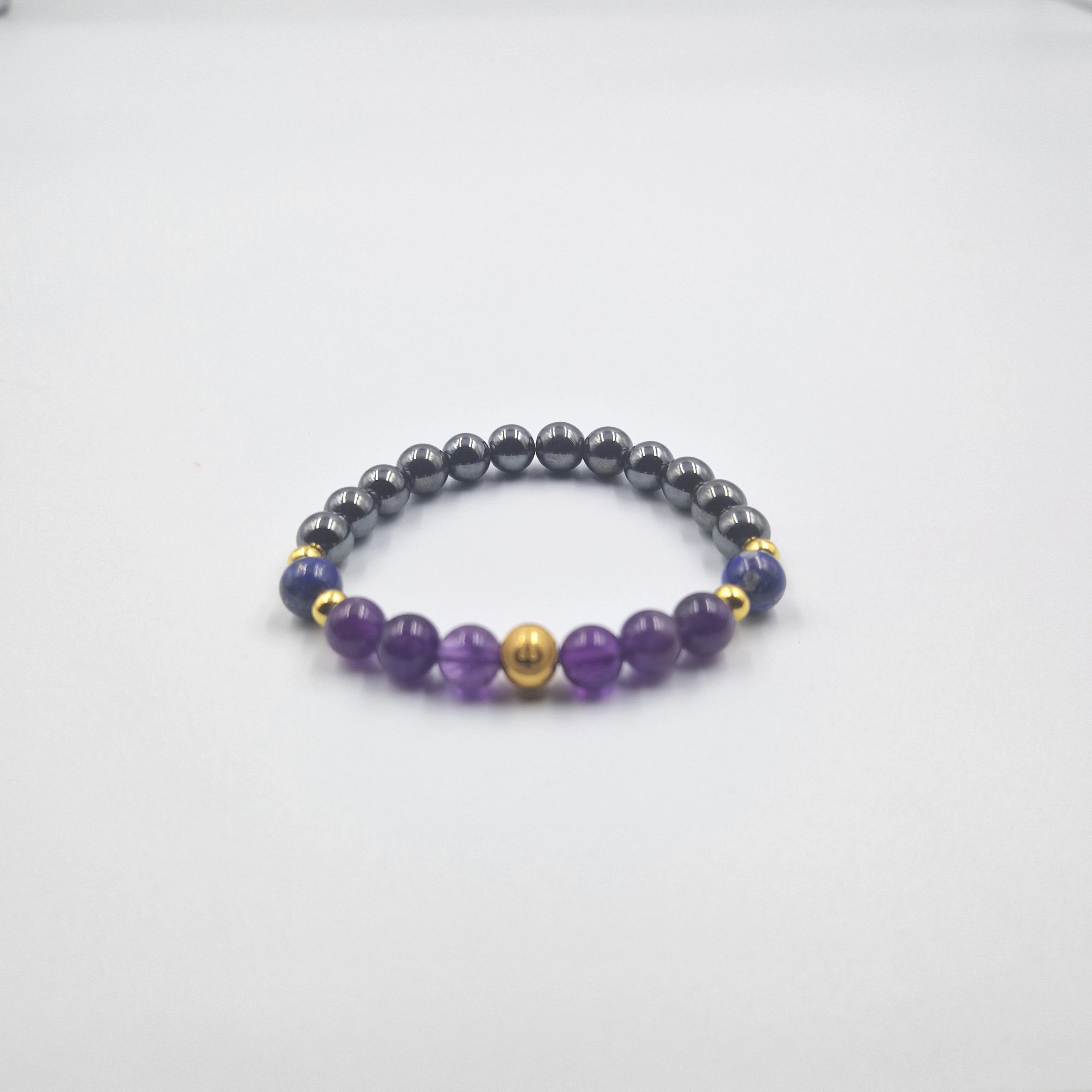Bracelet Sagittaire en Hématite, Améthyste et Lapis-lazuli - Image 3