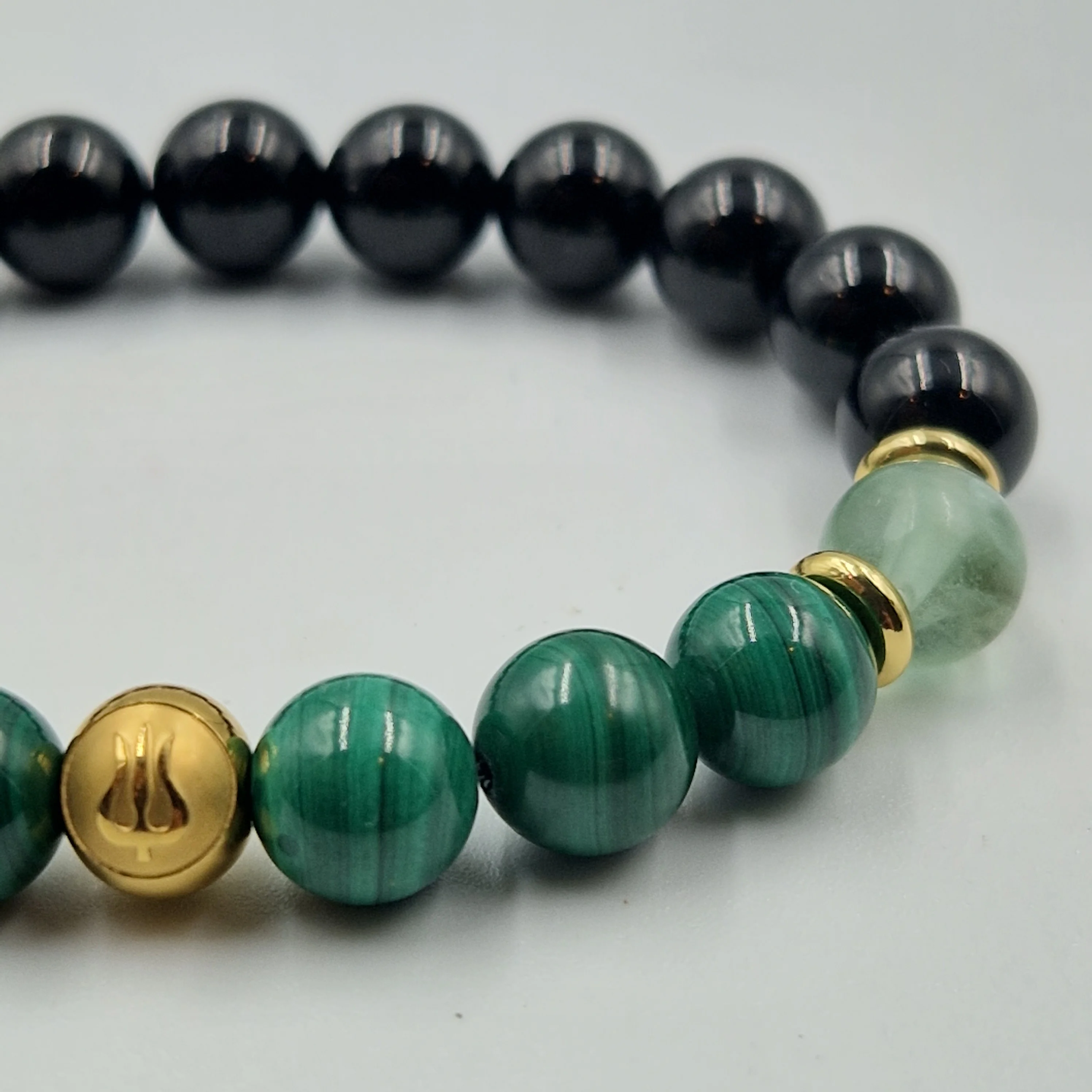 Bracelet SCIATIQUE en Tourmaline noire, Fluorite, Malachite - Image 2