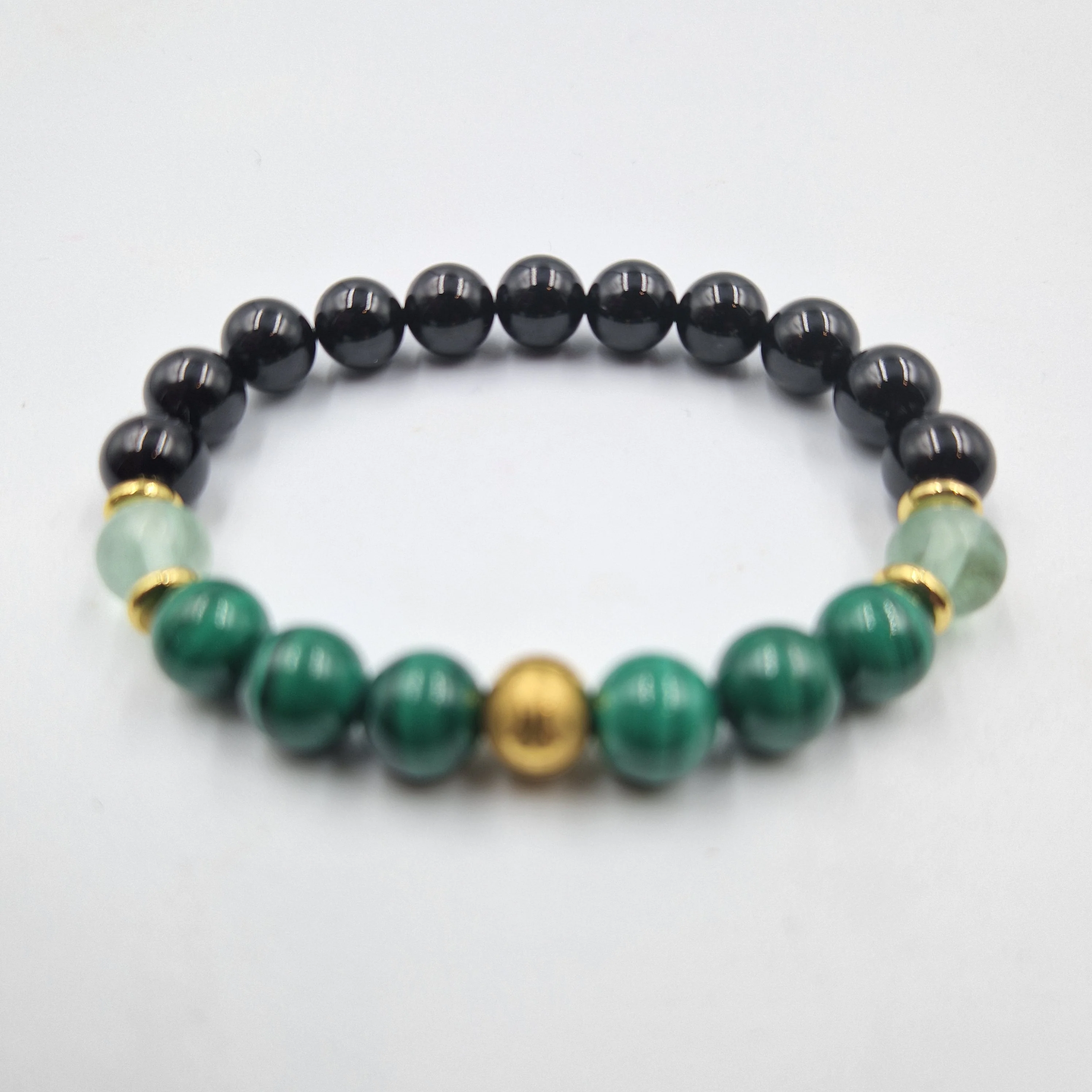 Bracelet SCIATIQUE en Tourmaline noire, Fluorite, Malachite - Image 3