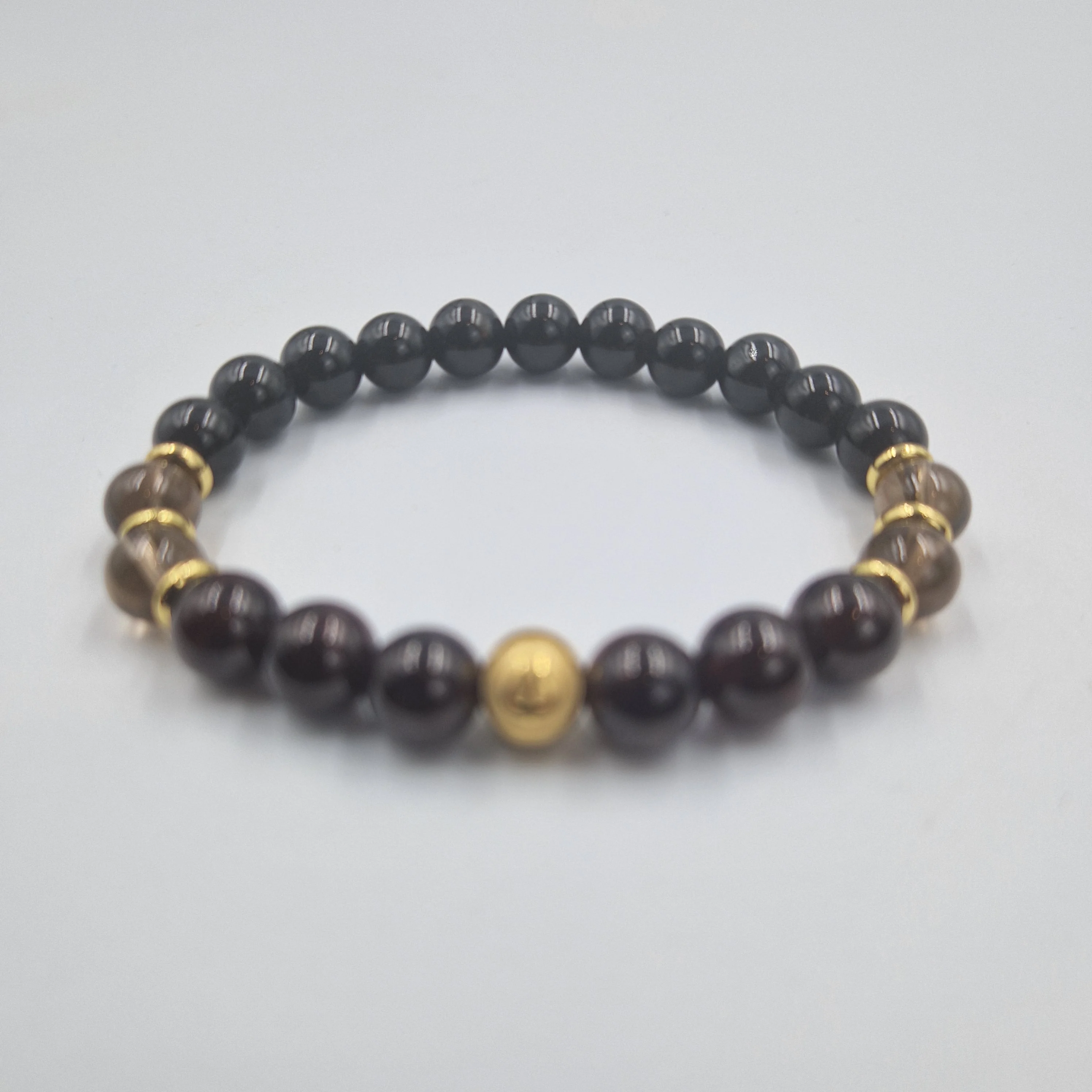 Bracelet Scorpion Année 2025 en Grenat, Quartz fumé et Obsidienne noire - Image 3