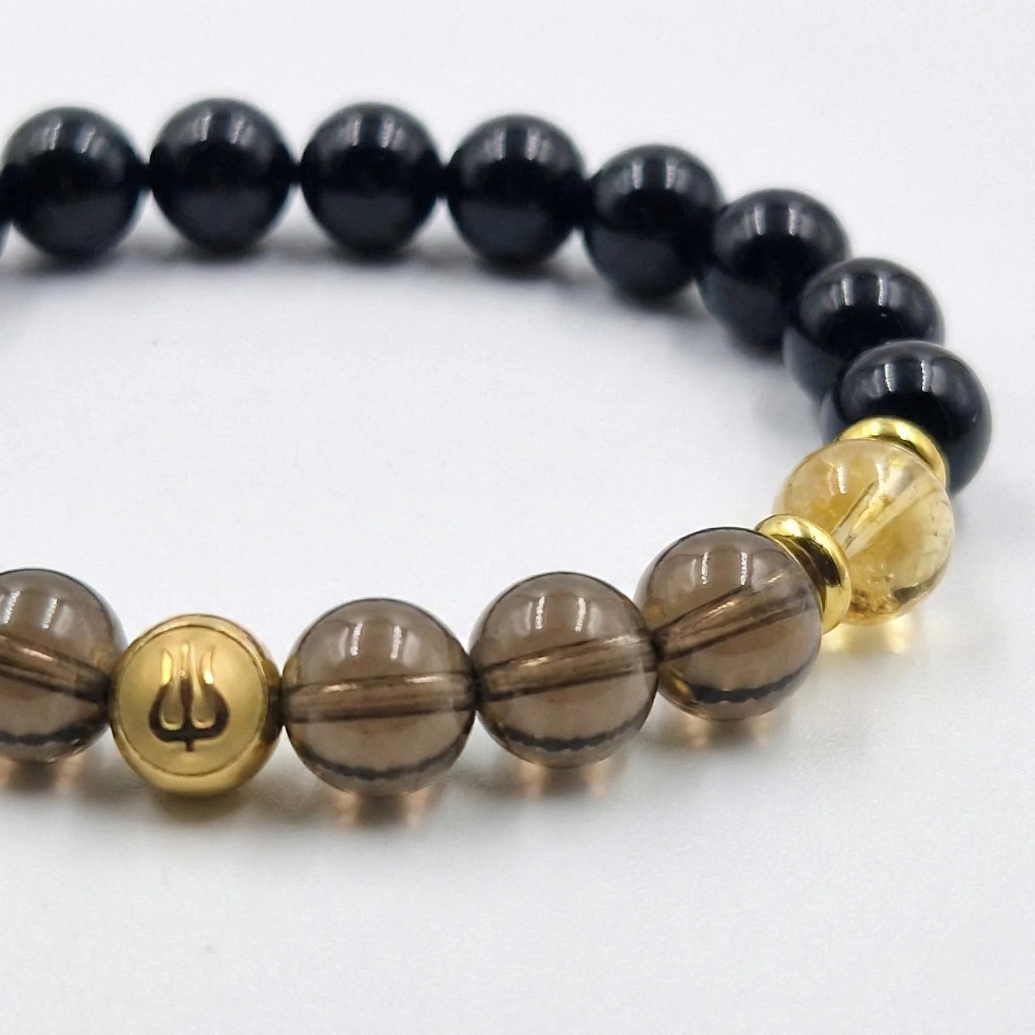 Bracelet Scorpion Année 2026 en Quartz Fumé, Citrine et Obsidienne noire - Image 2