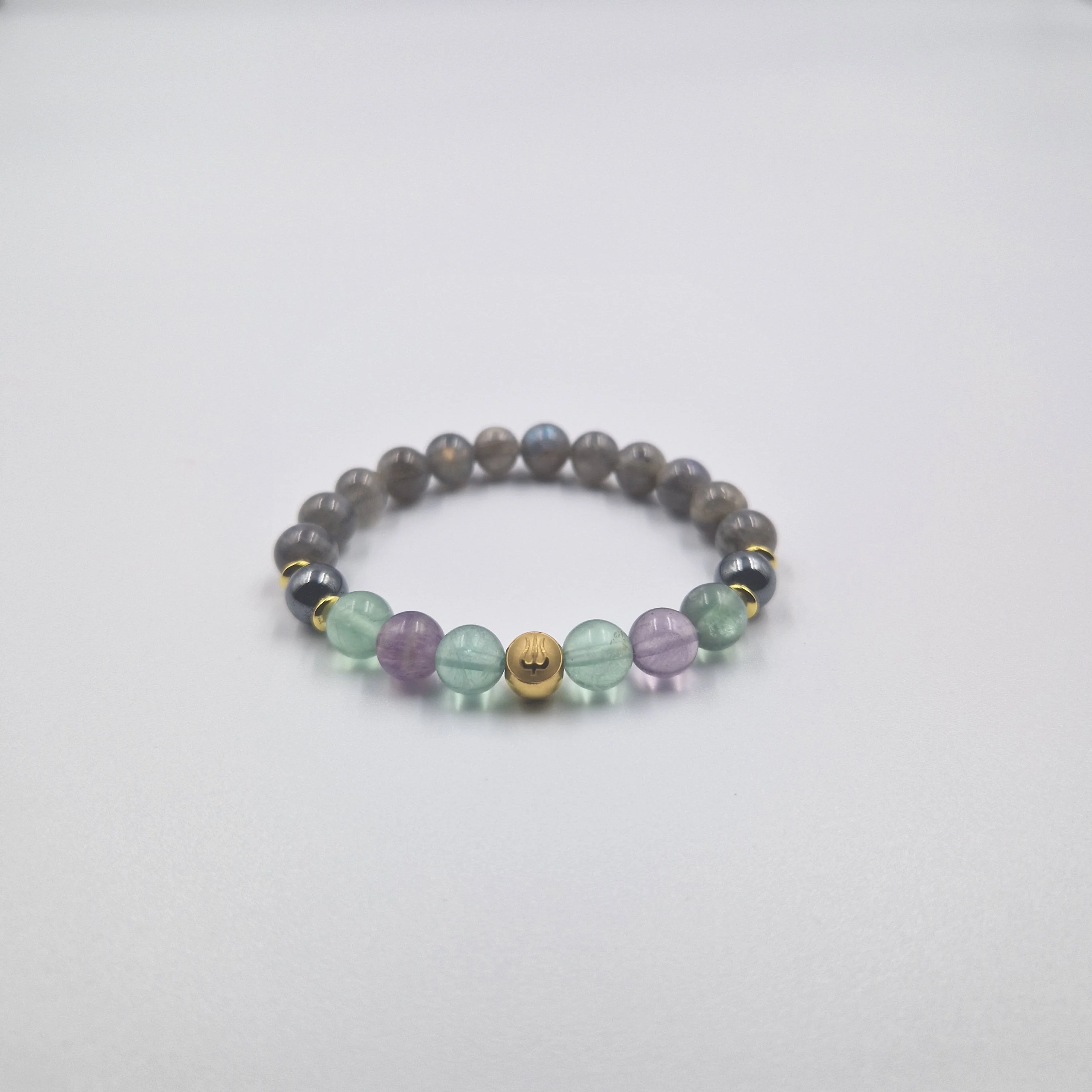 Bracelet Scorpion en Labradorite, Fluorite violette et Hématite