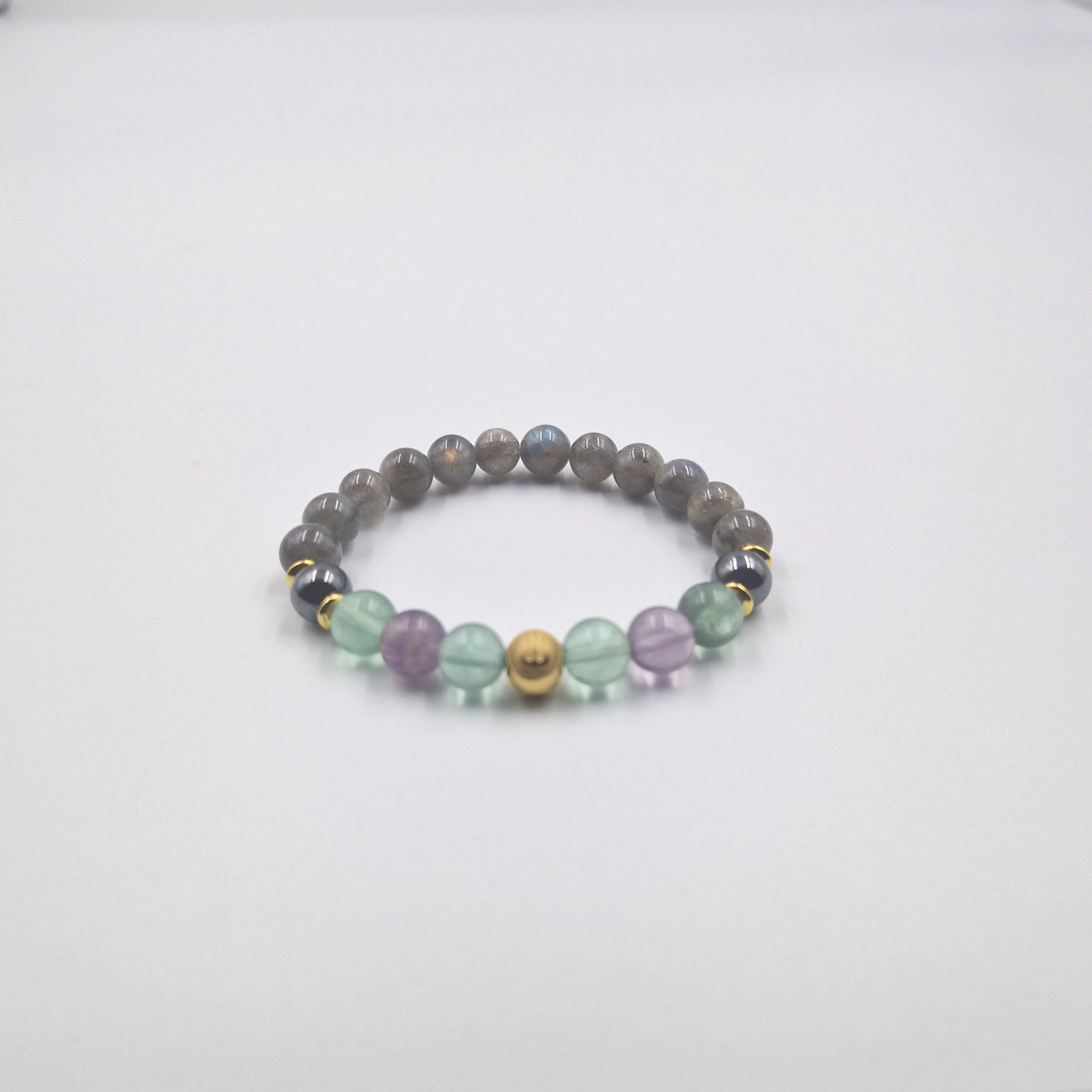 Bracelet Scorpion en Labradorite, Fluorite violette et Hématite - Image 3