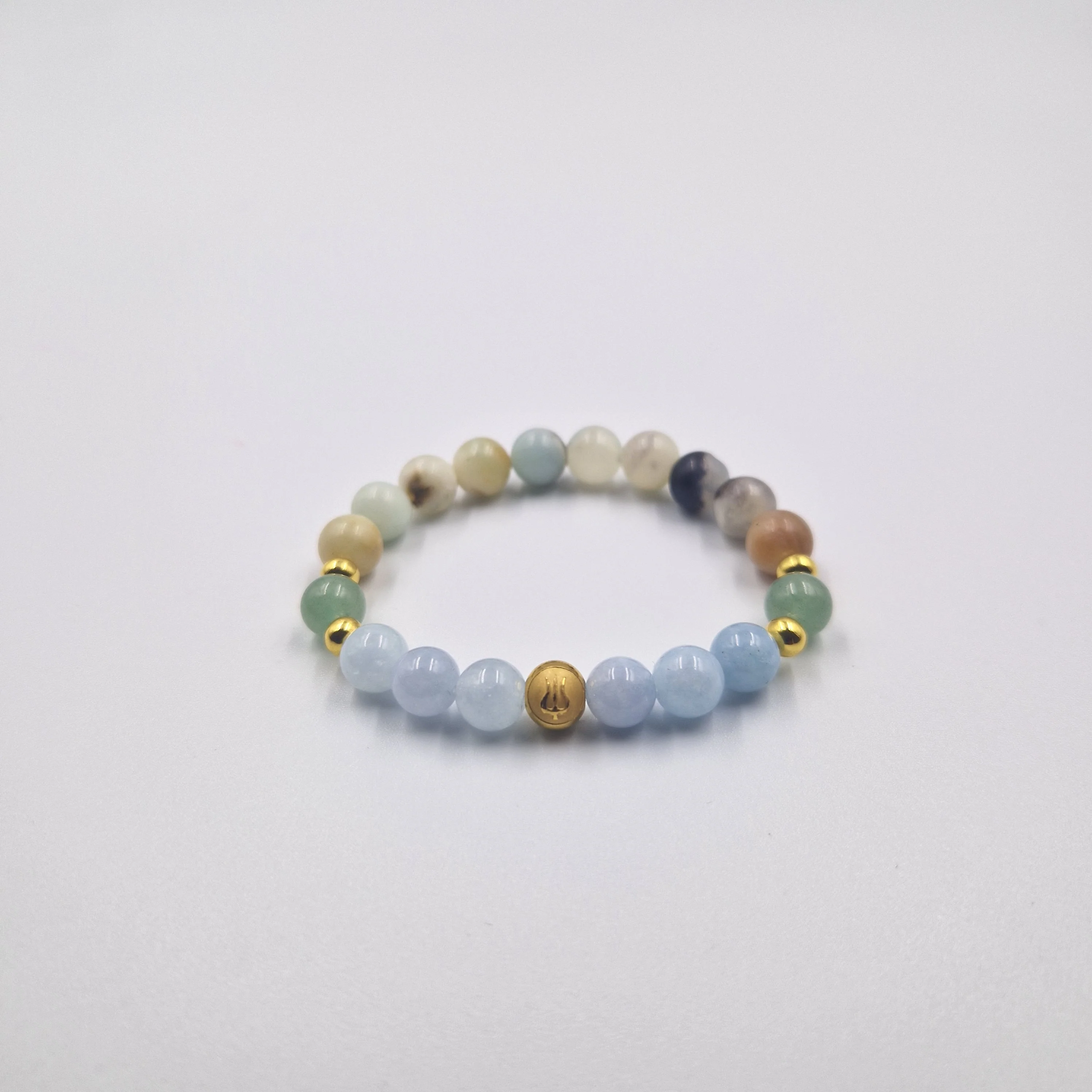 Bracelet Scorpion en Amazonite, Aigue-marine et Aventurine verte