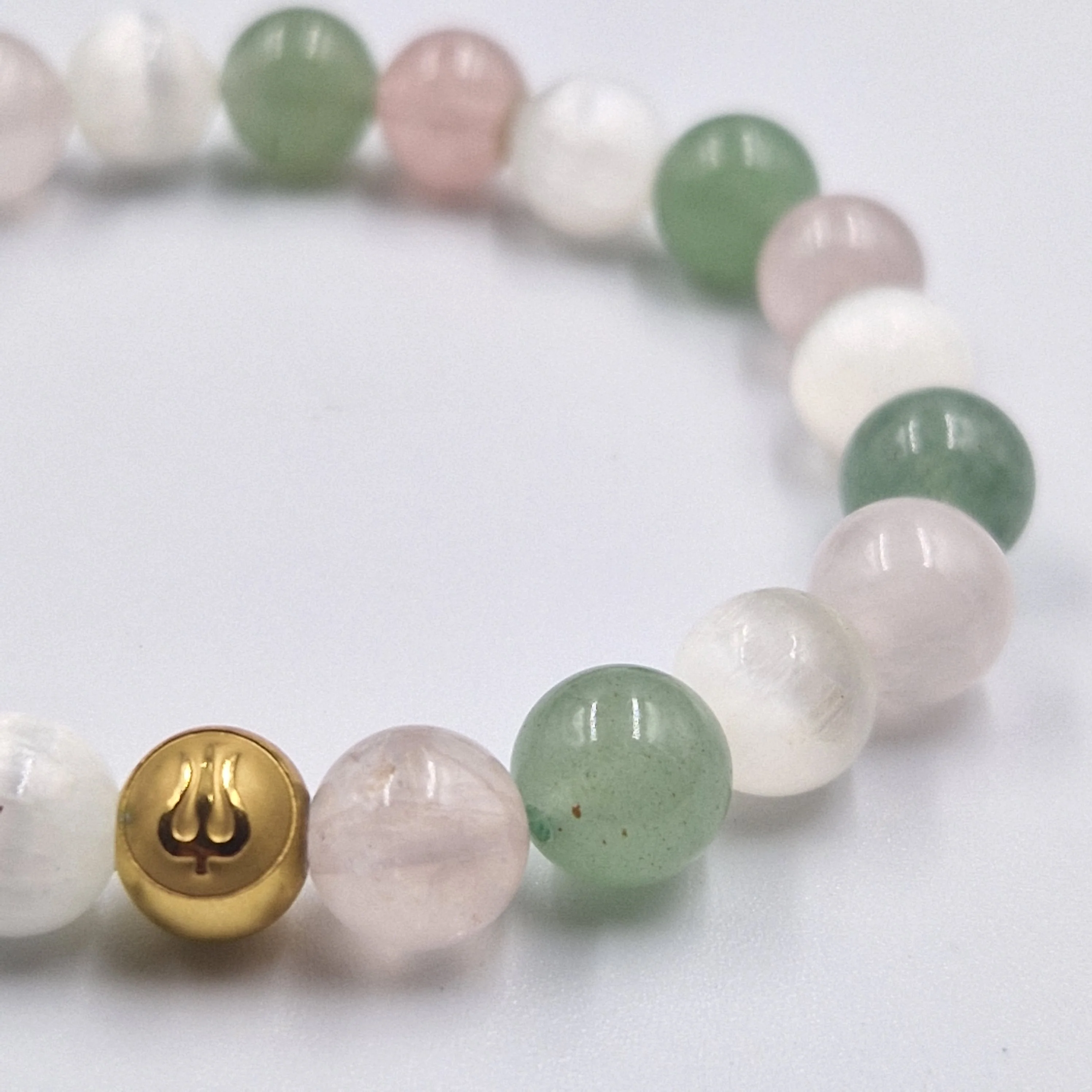 Bracelet SERENITE en Sélénite, Quartz rose et Aventurine verte - Image 2