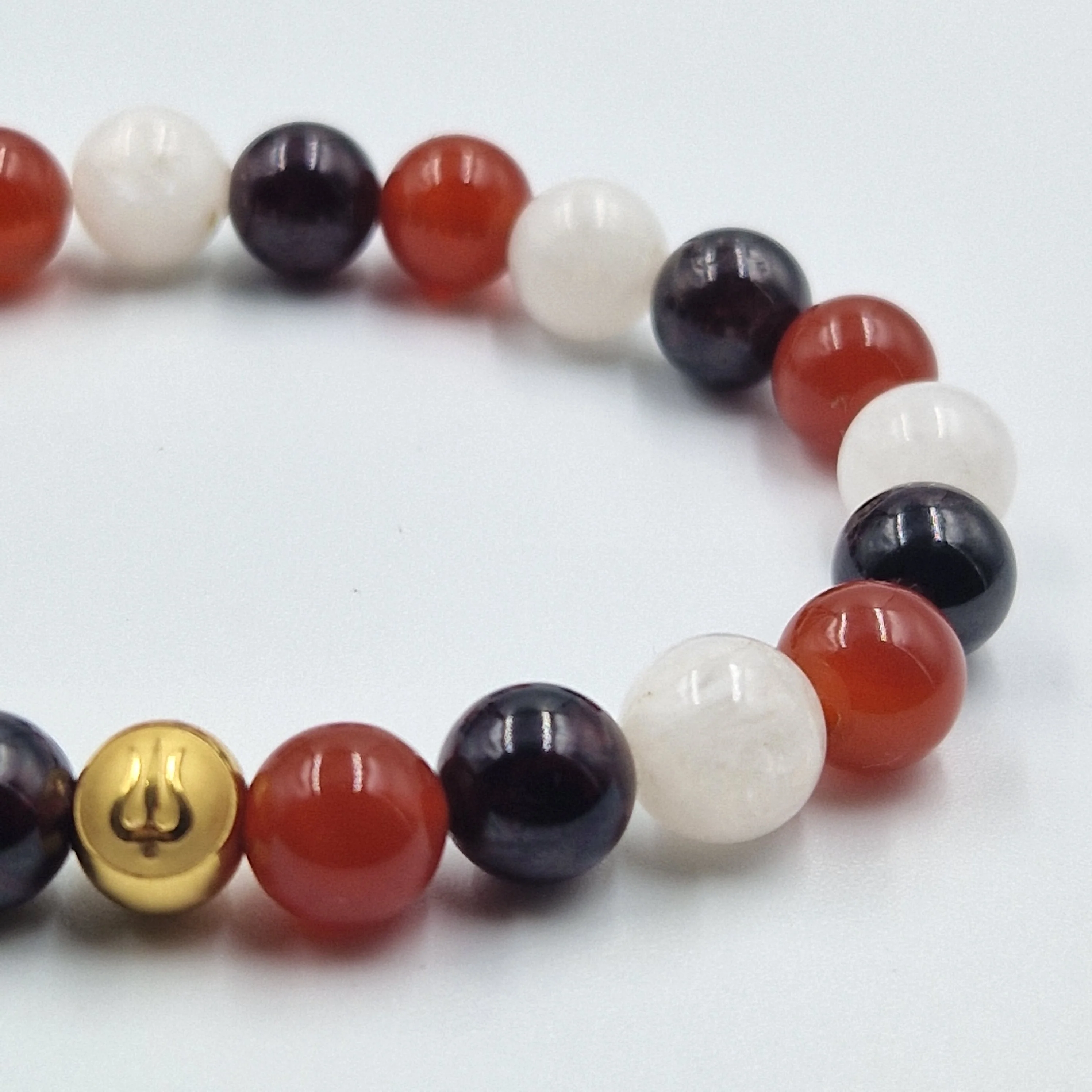 Bracelet SEXUALITE en Pierre de lune blanche, Cornaline et Grenat - Image 2