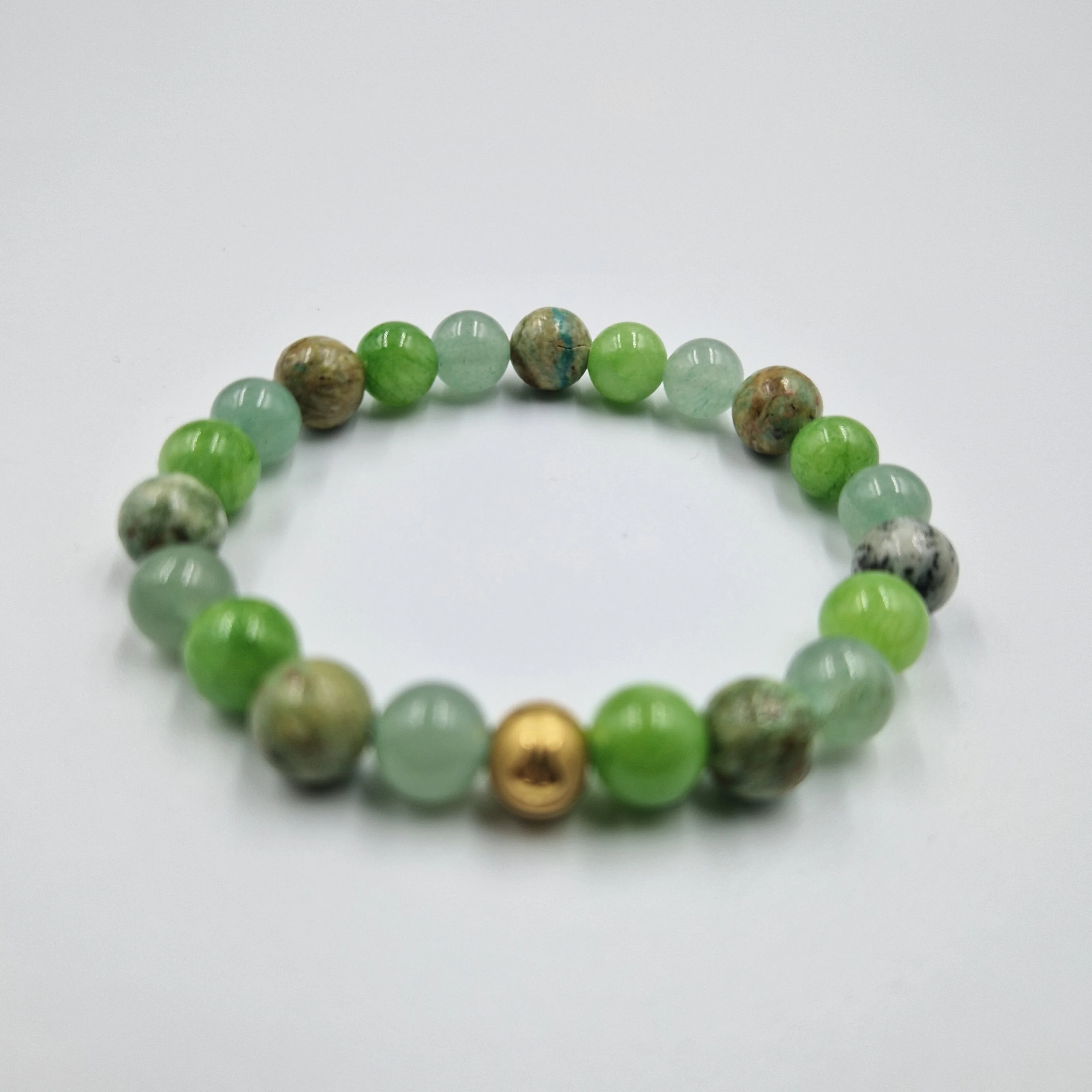 Bracelet SOLIDARITE en Turquoise, Jade vert et Aventurine verte - Image 3