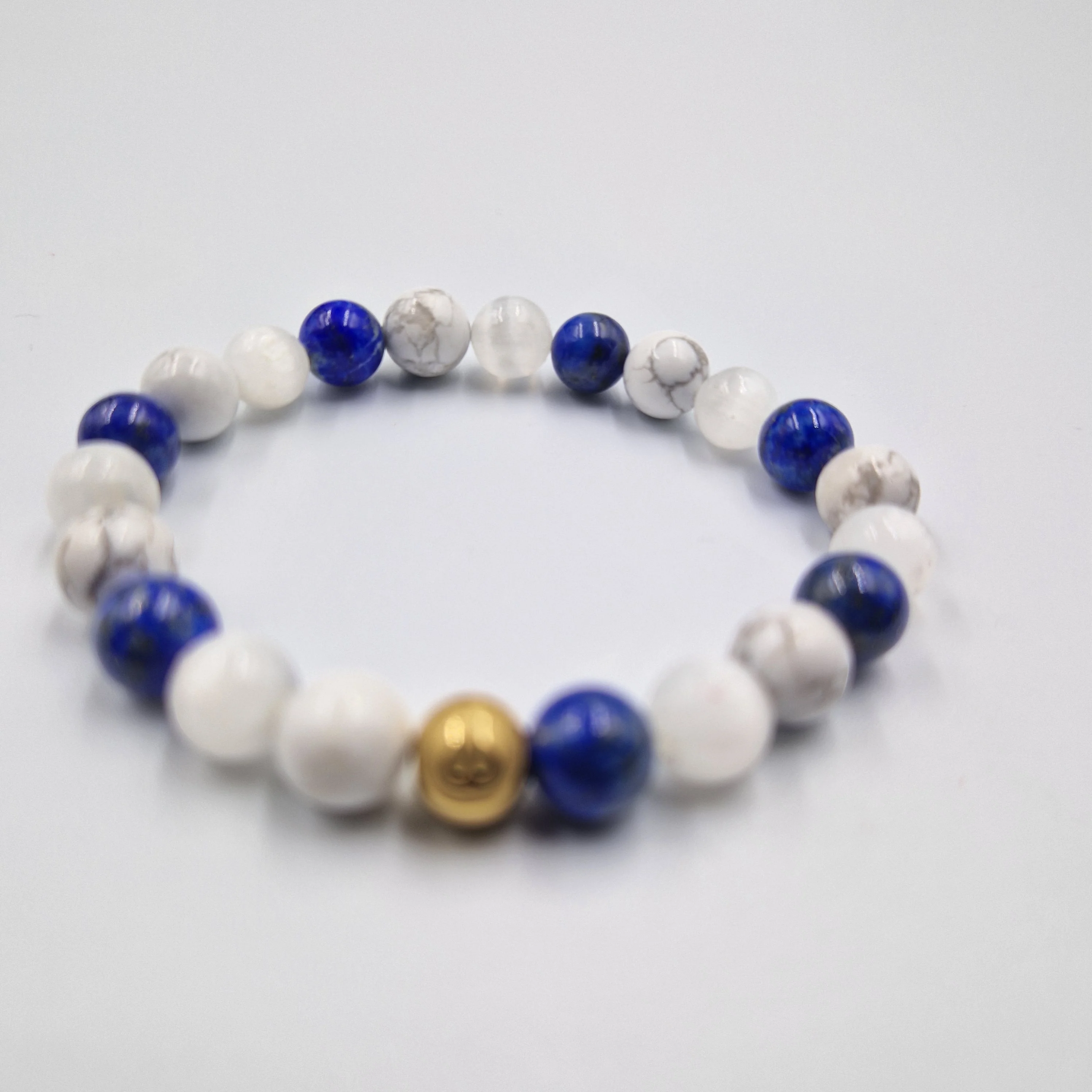 Bracelet SOMMEIL en Lapis-lazuli, Sélénite et Howlite - Image 3