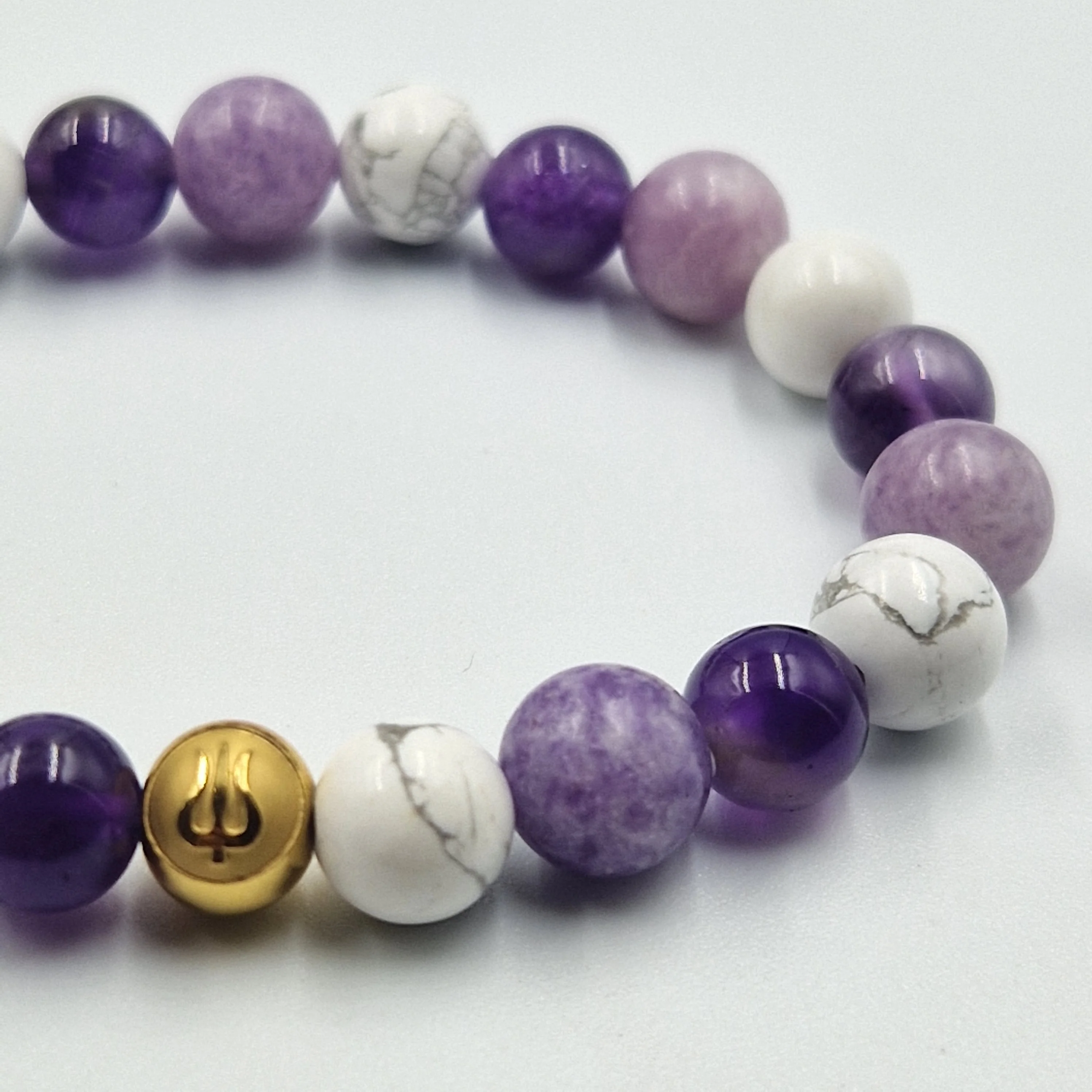 Bracelet STRESS en Améthyste, Lépidolite et Howlite - Image 2