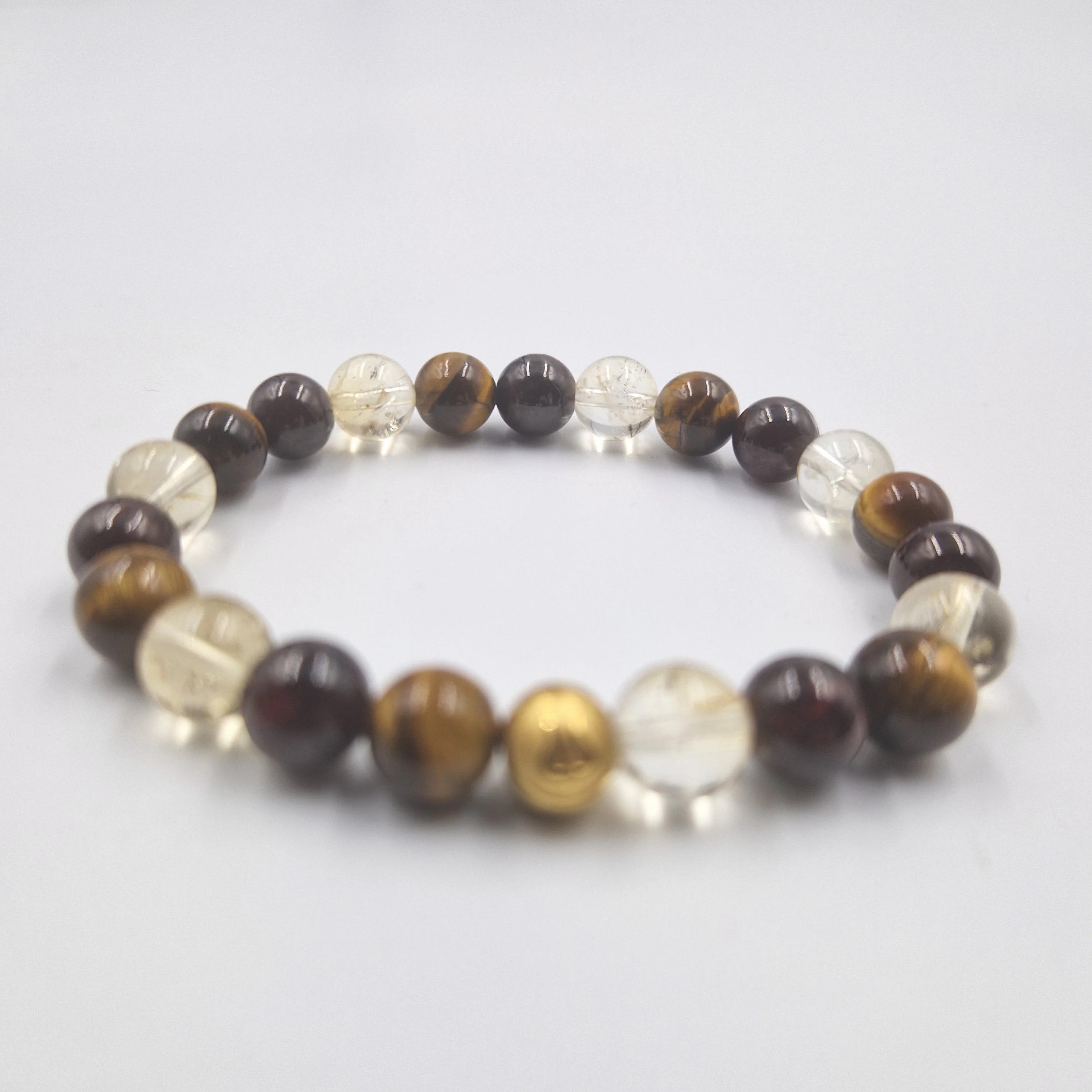Bracelet SUCCES en Citrine, Oeil de tigre et Grenat - Image 3