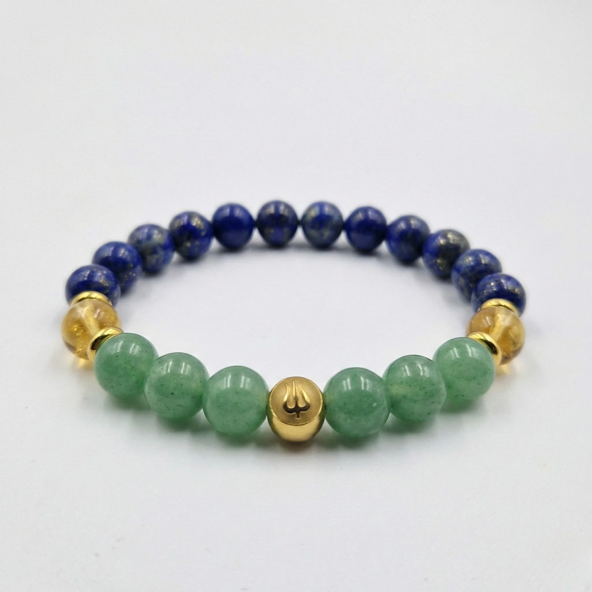 Bracelet Taureau Année 2026 en Aventurine verte, Citrine et Lapis Lazuli