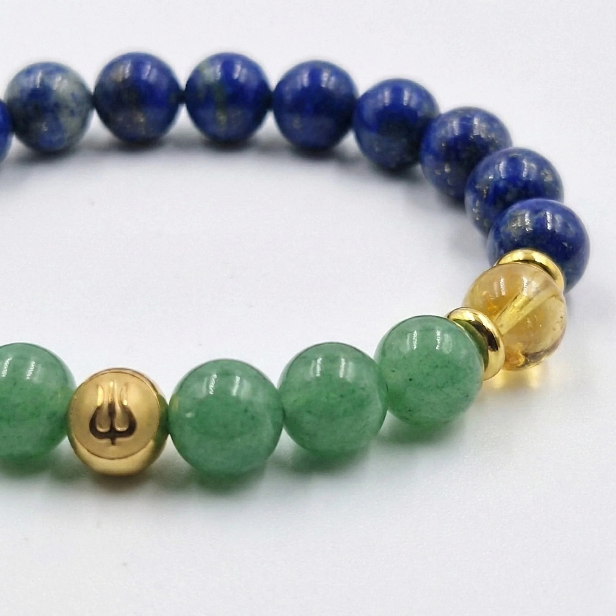 Bracelet Taureau Année 2026 en Aventurine verte, Citrine et Lapis Lazuli - Image 2