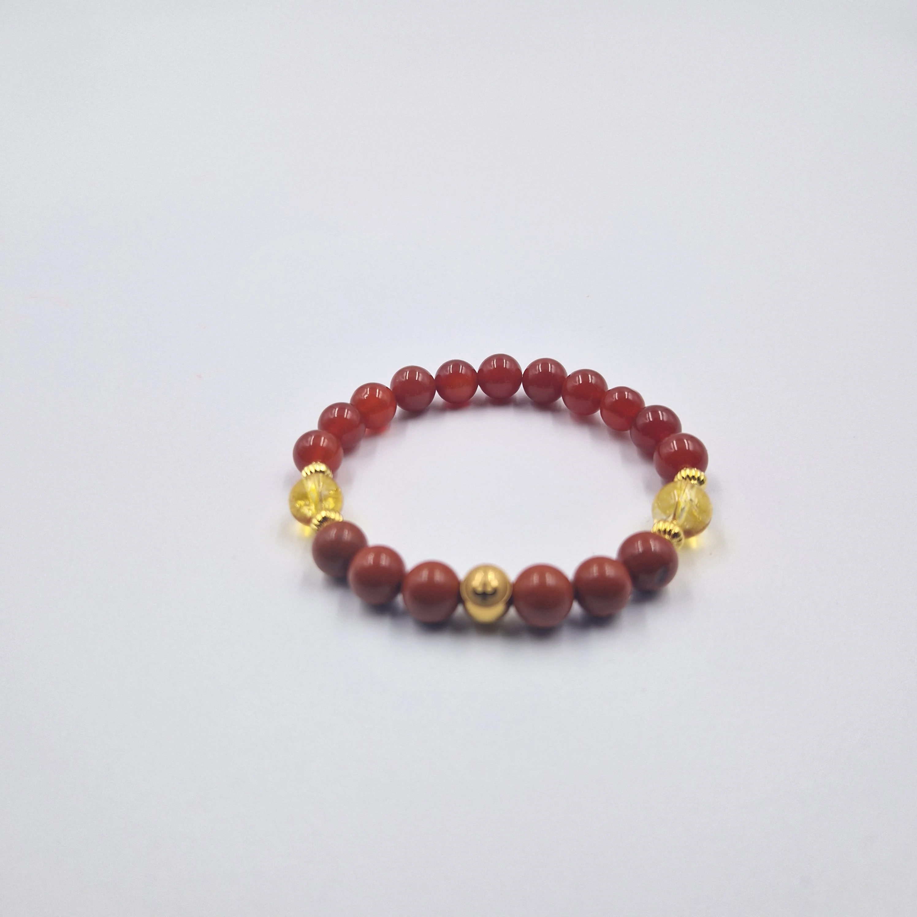 Bracelet Taureau en Cornaline, Jaspe rouge et Citrine - Image 3