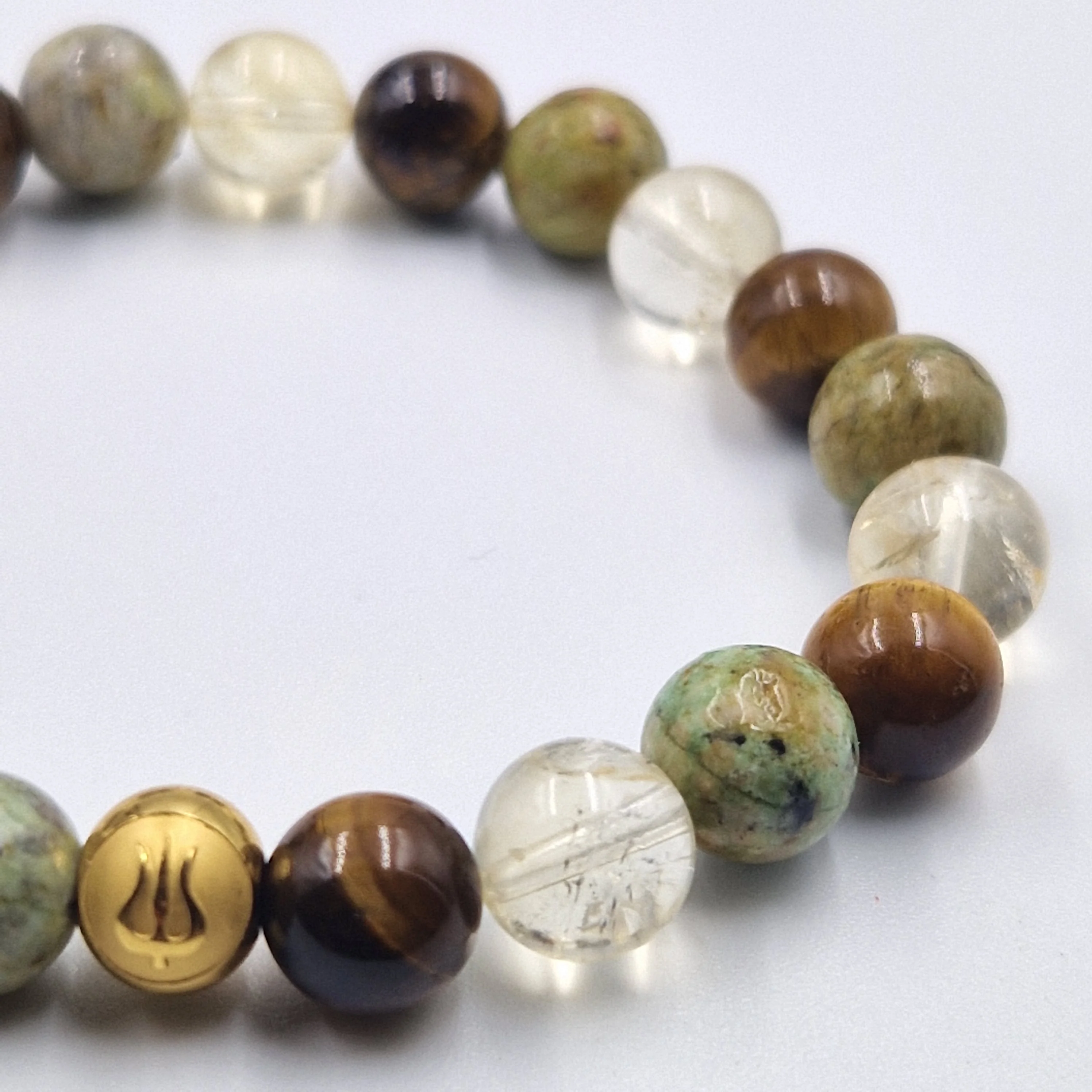 Bracelet TIMIDITE en Citrine, Turquoise et Oeil de tigre - Image 2