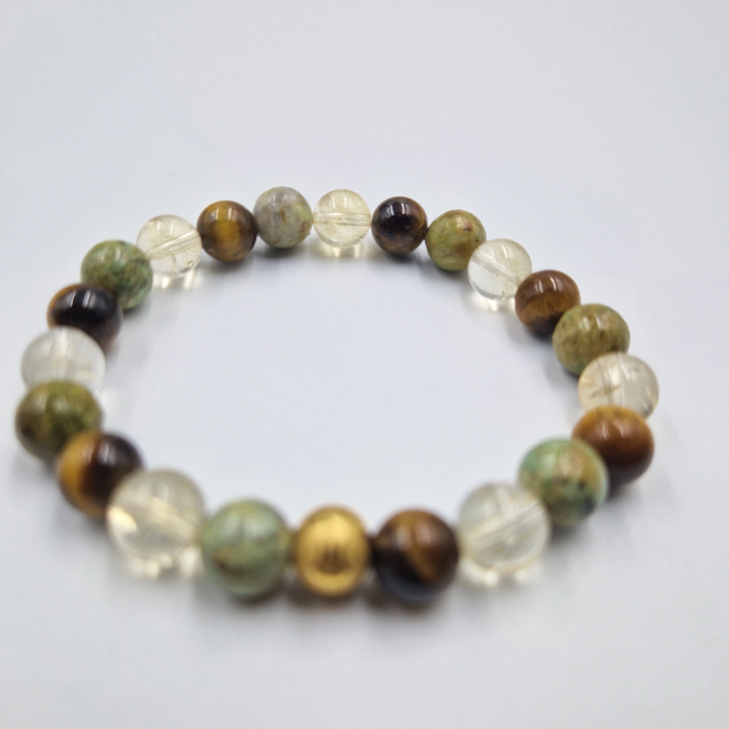 Bracelet TIMIDITE en Citrine, Turquoise et Oeil de tigre - Image 3