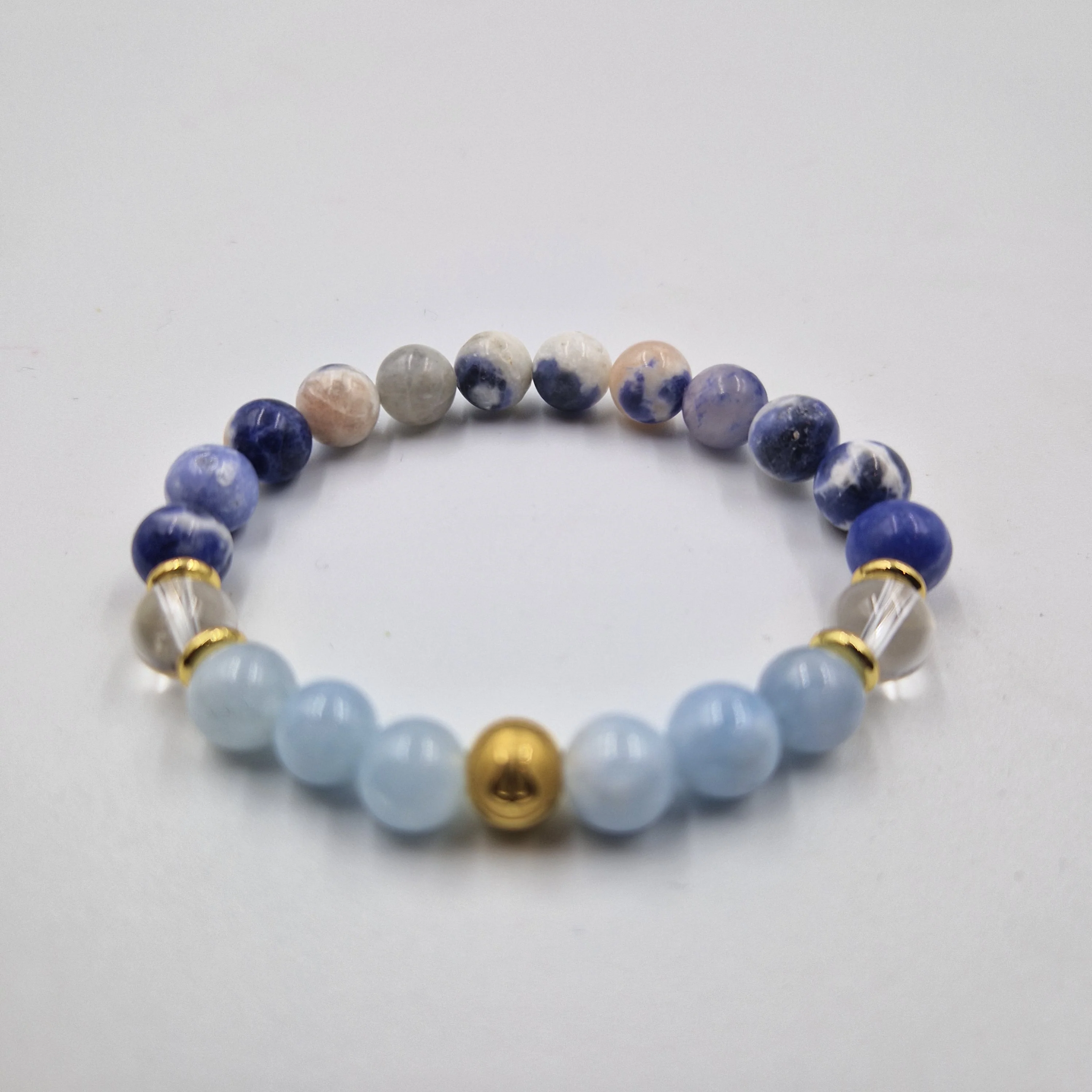 Bracelet TOUX en Quartz clair, Aigue-Marine, Sodalite - Image 3