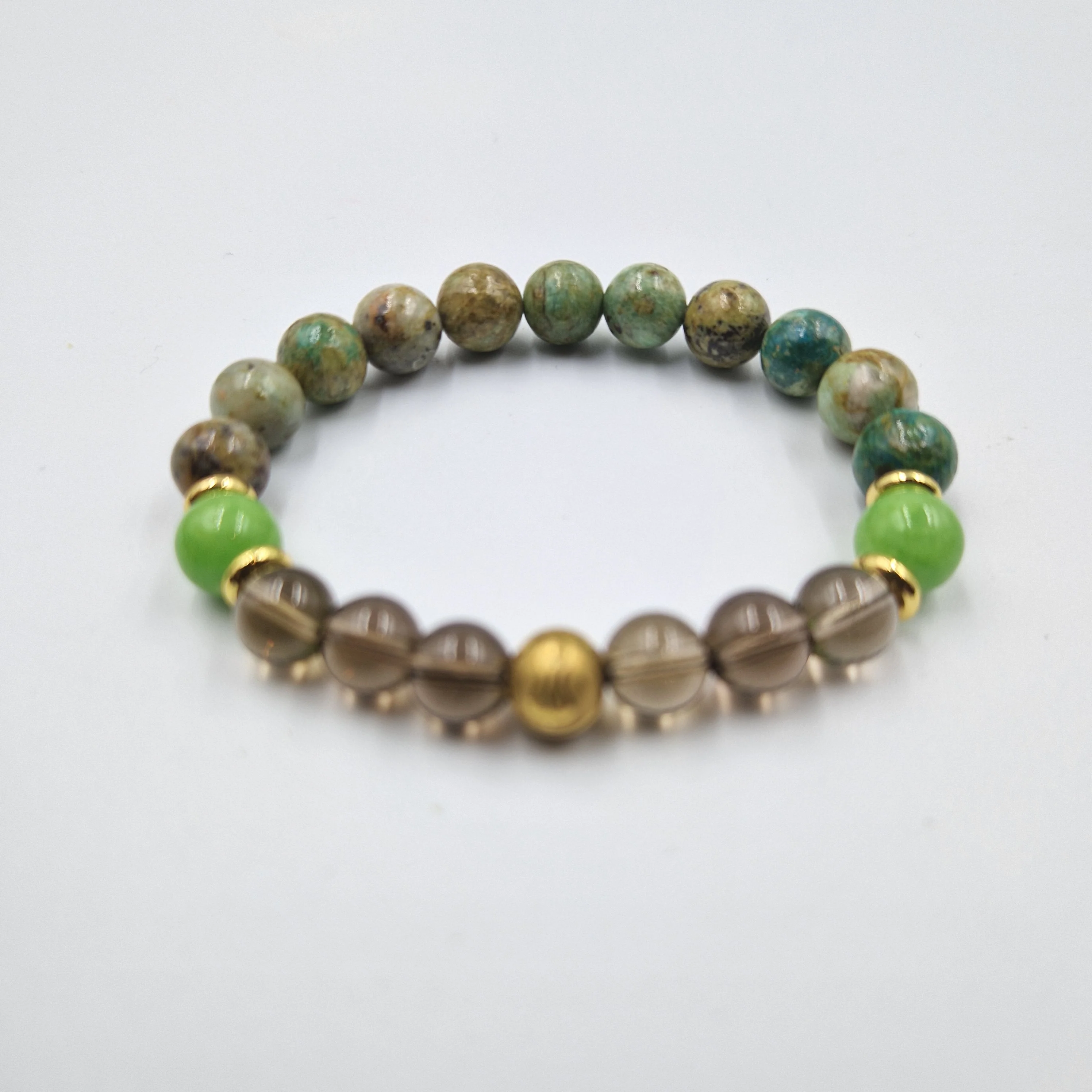 Bracelet VEINES en Turquoise, Jade, Quartz fumé - Image 3