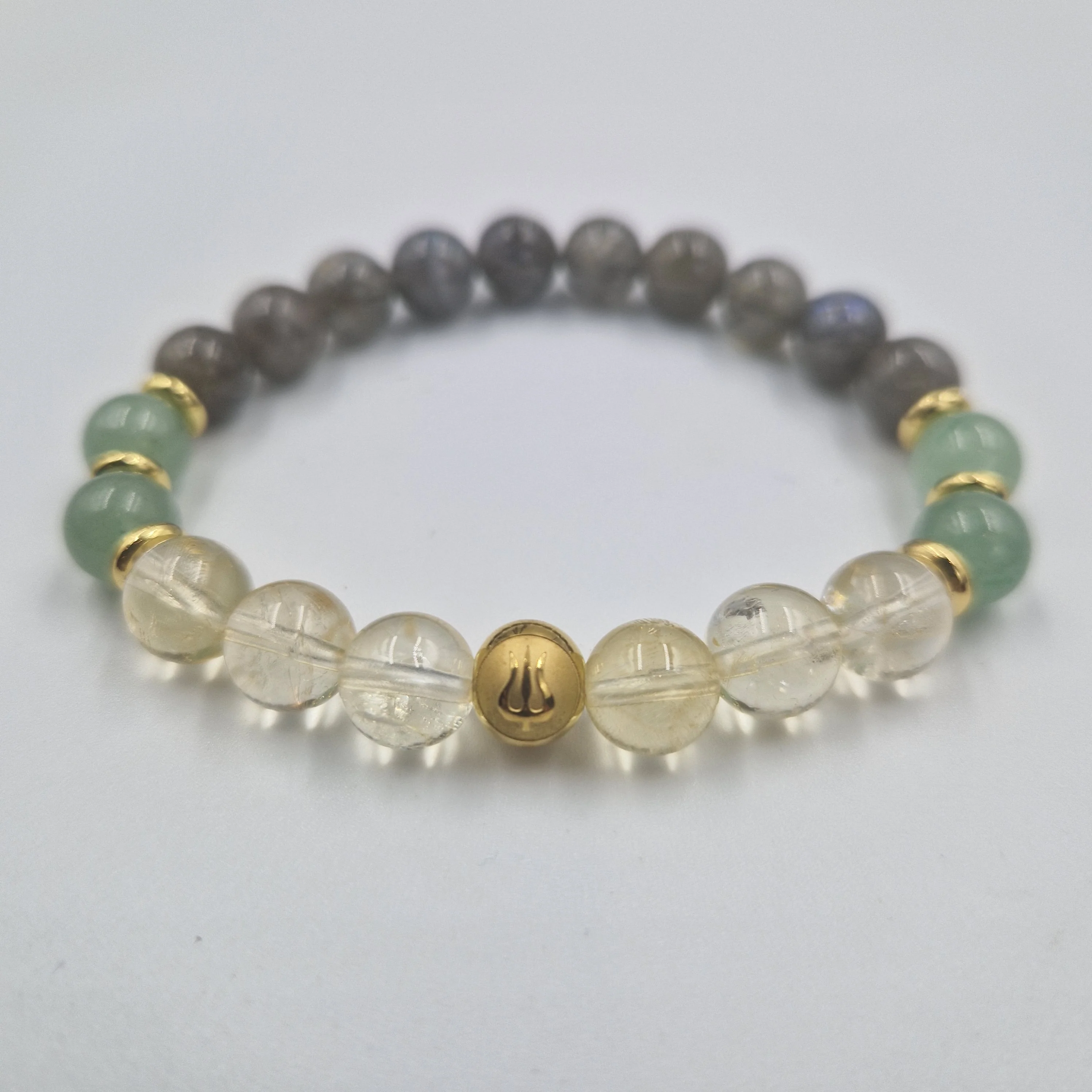 Bracelet Verseau Année 2025 en Citrine, Aventurine verte et Labradorite
