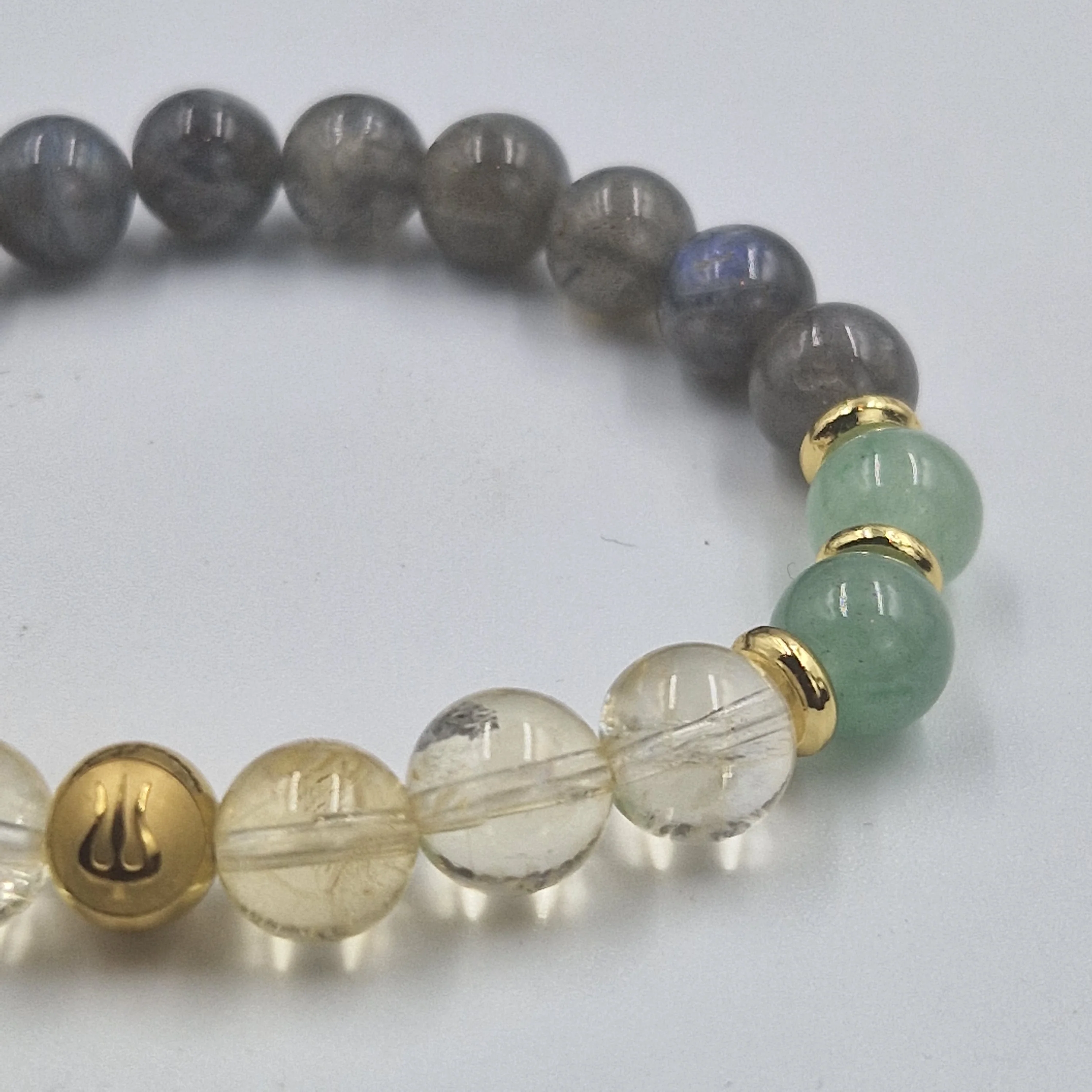 Bracelet Verseau Année 2025 en Citrine, Aventurine verte et Labradorite - Image 2