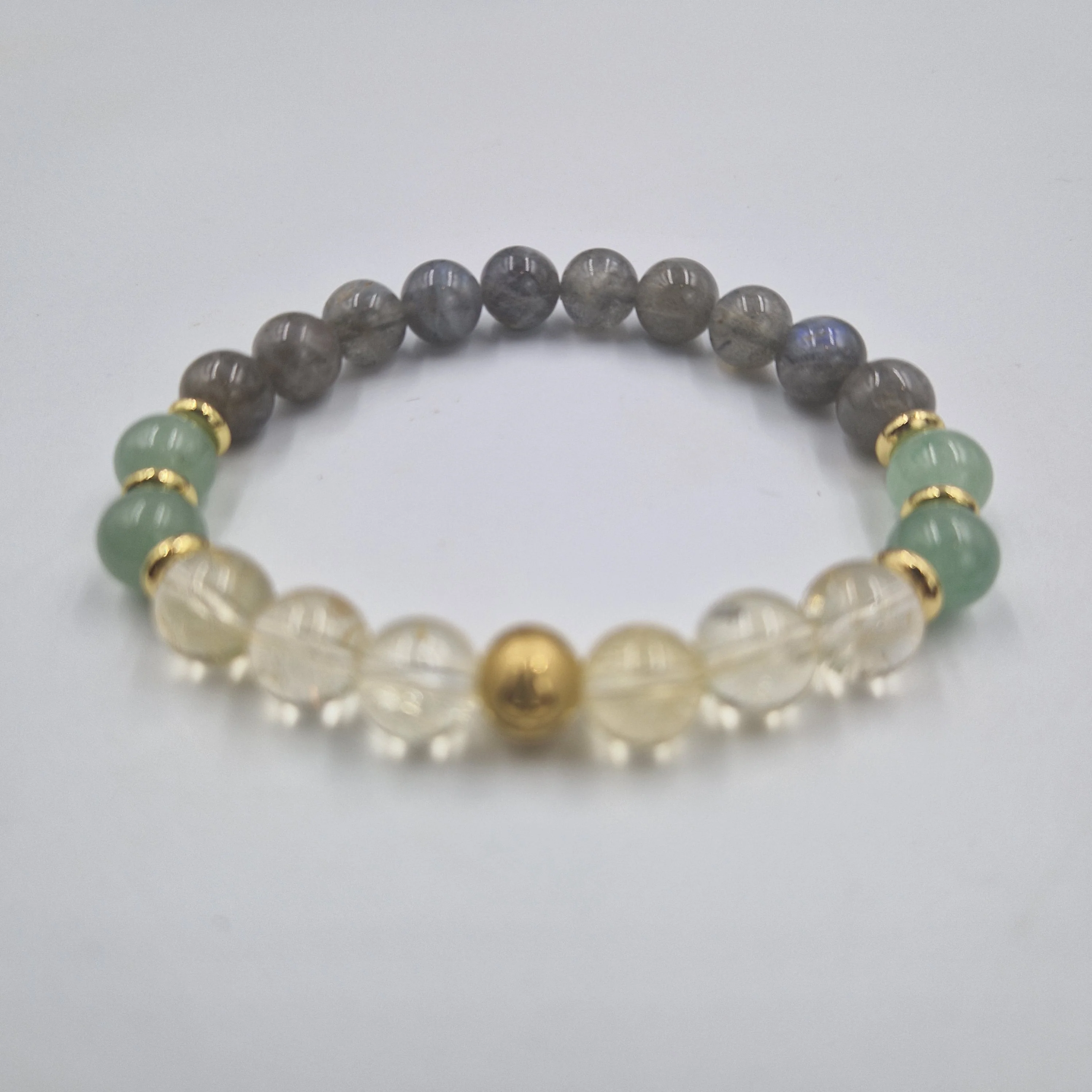 Bracelet Verseau Année 2025 en Citrine, Aventurine verte et Labradorite - Image 3