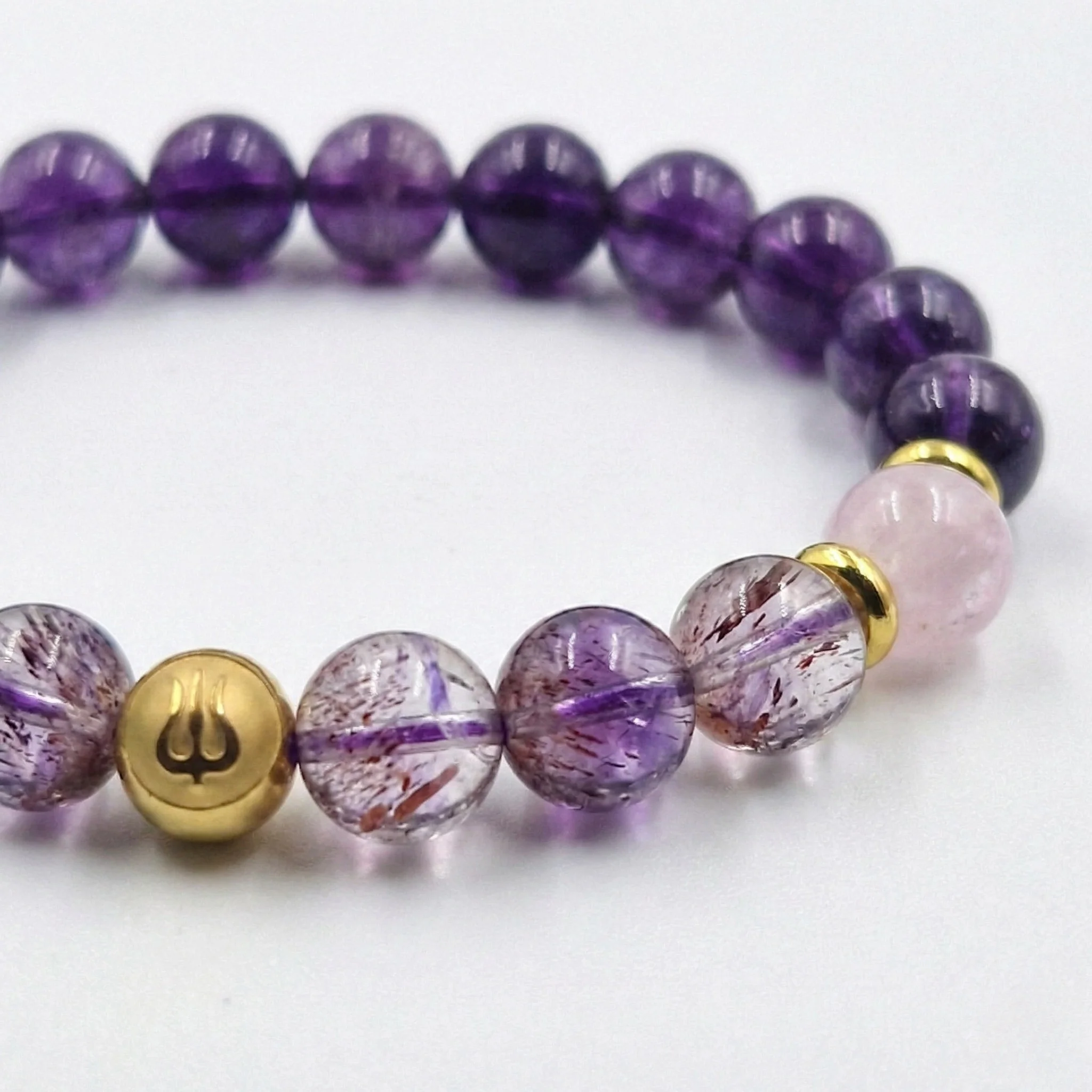 Bracelet Verseau Année 2026 en Super seven, Kunzite et Améthyste - Image 2
