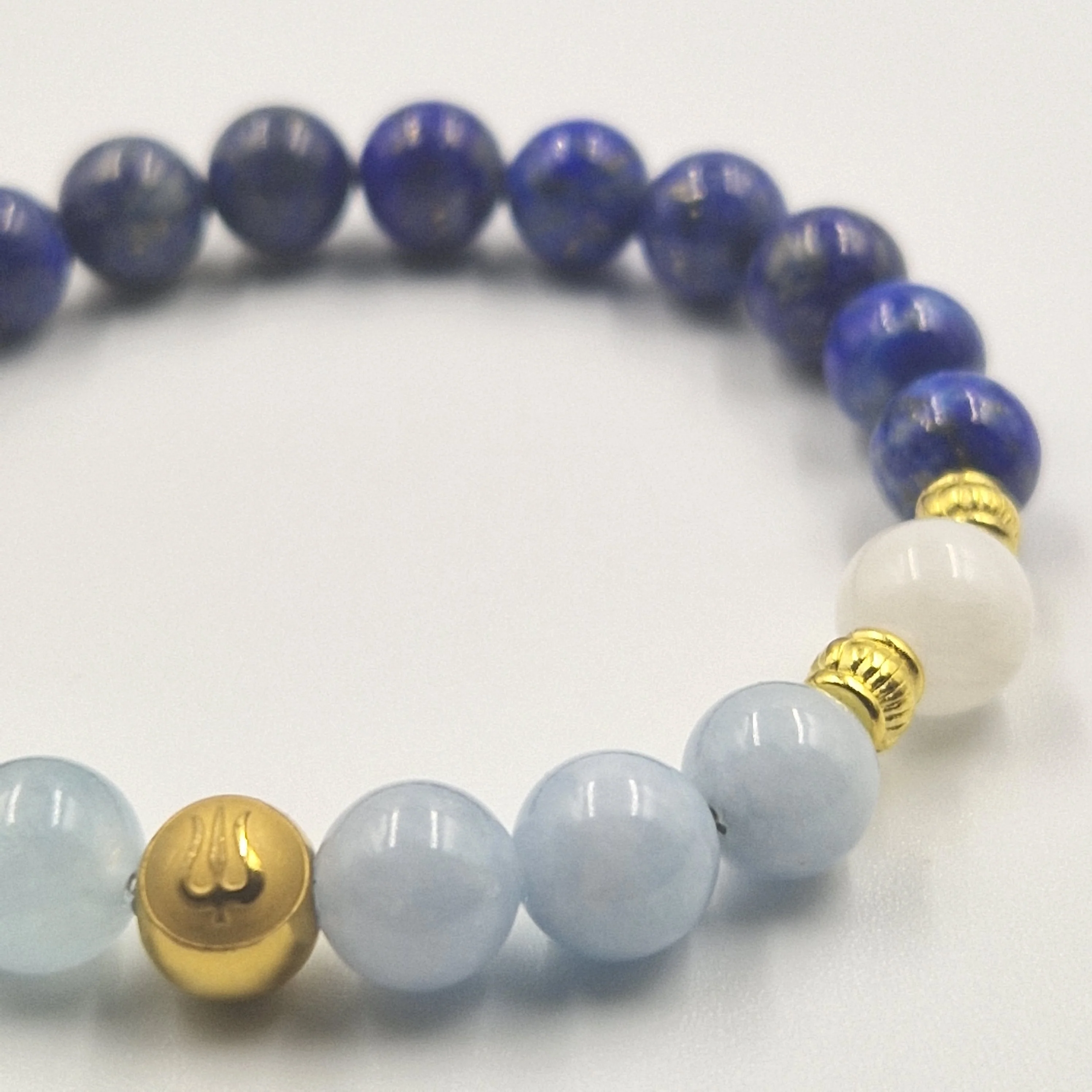 Bracelet Verseau en Lapis-lazuli, Aigue-marine et Pierre de lune blanche - Image 2