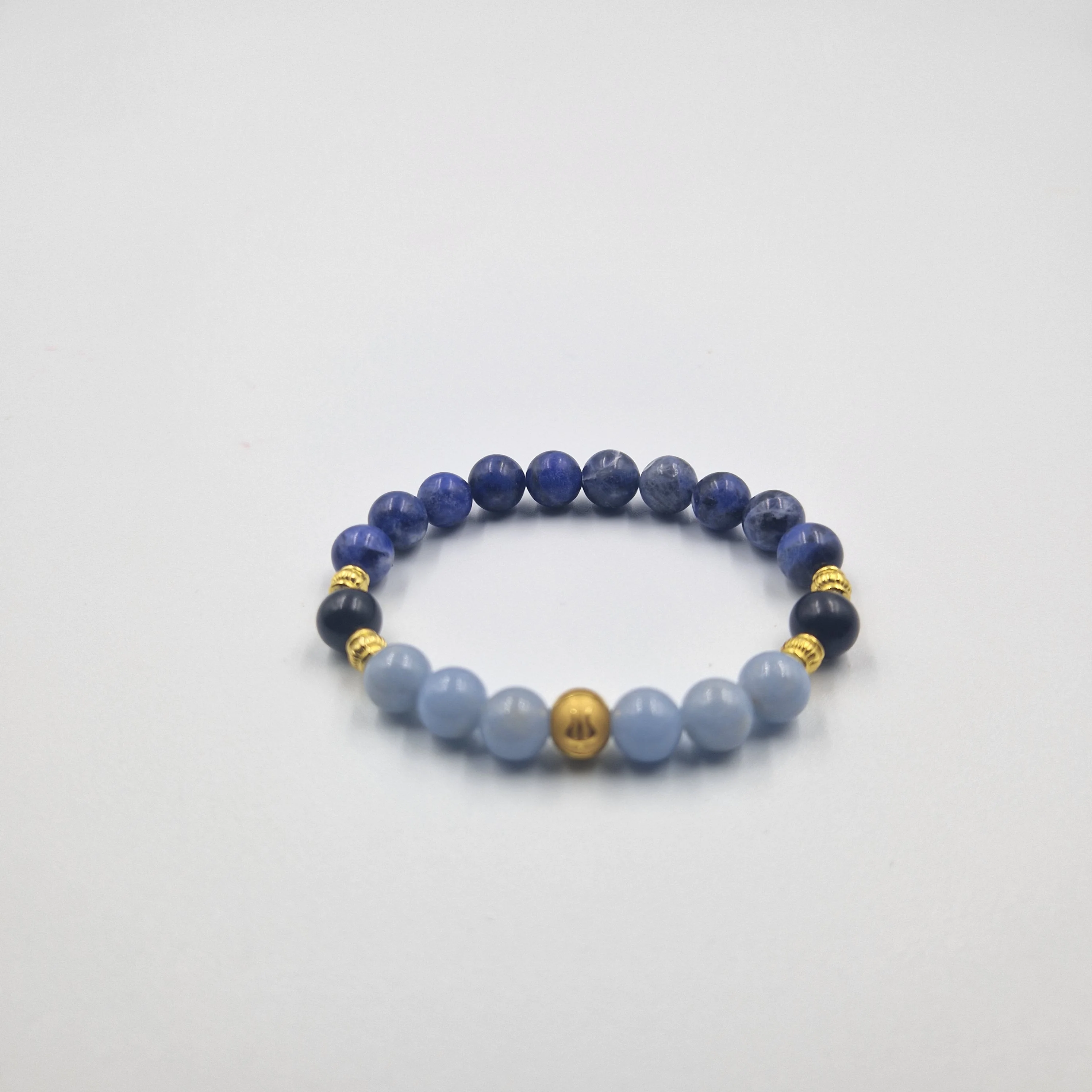 Bracelet Verseau en Dumortiérite, Angélite et Shungite - Image 3