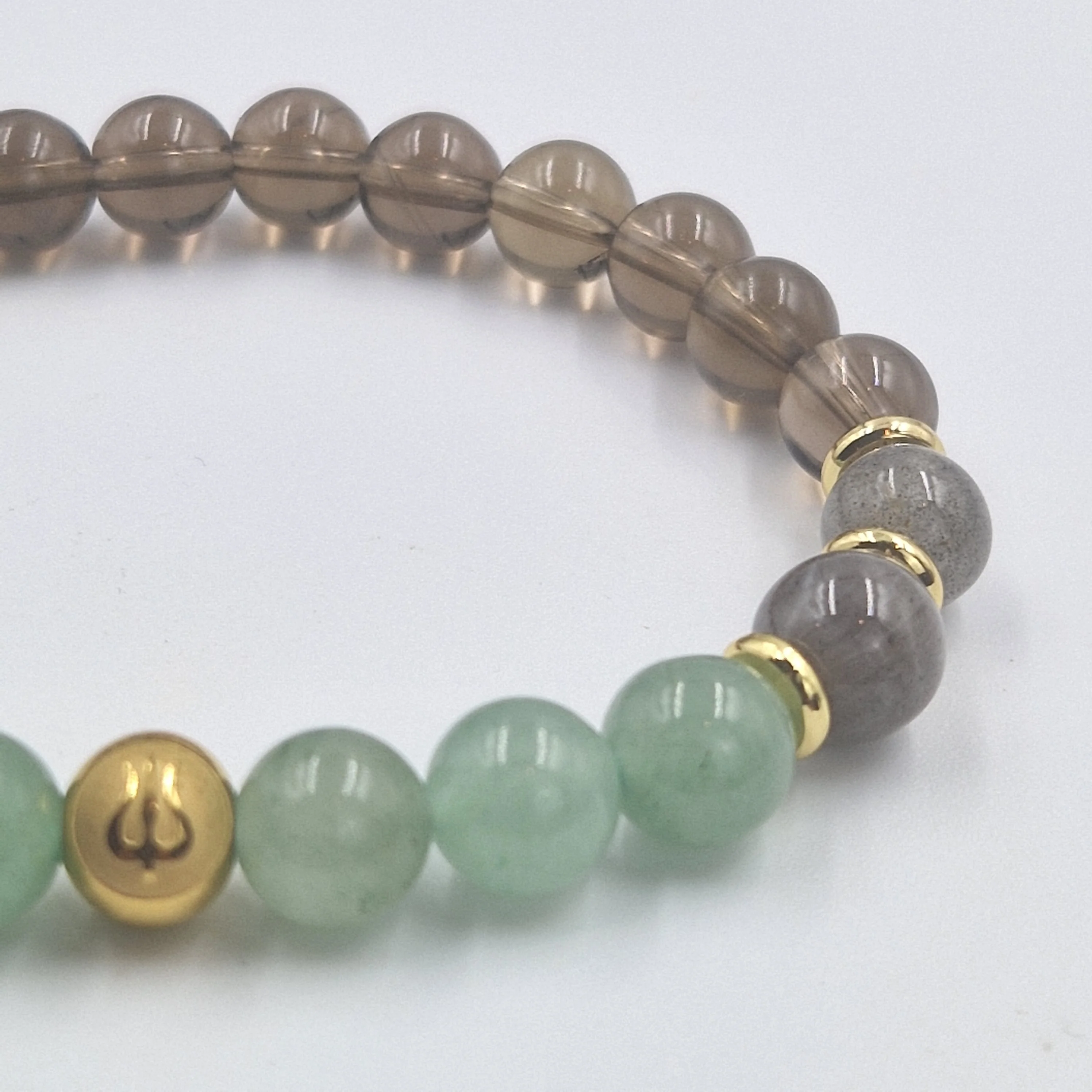 Bracelet Vierge Année 2025 en Aventurine verte, Labradorite et Quartz fumé - Image 2