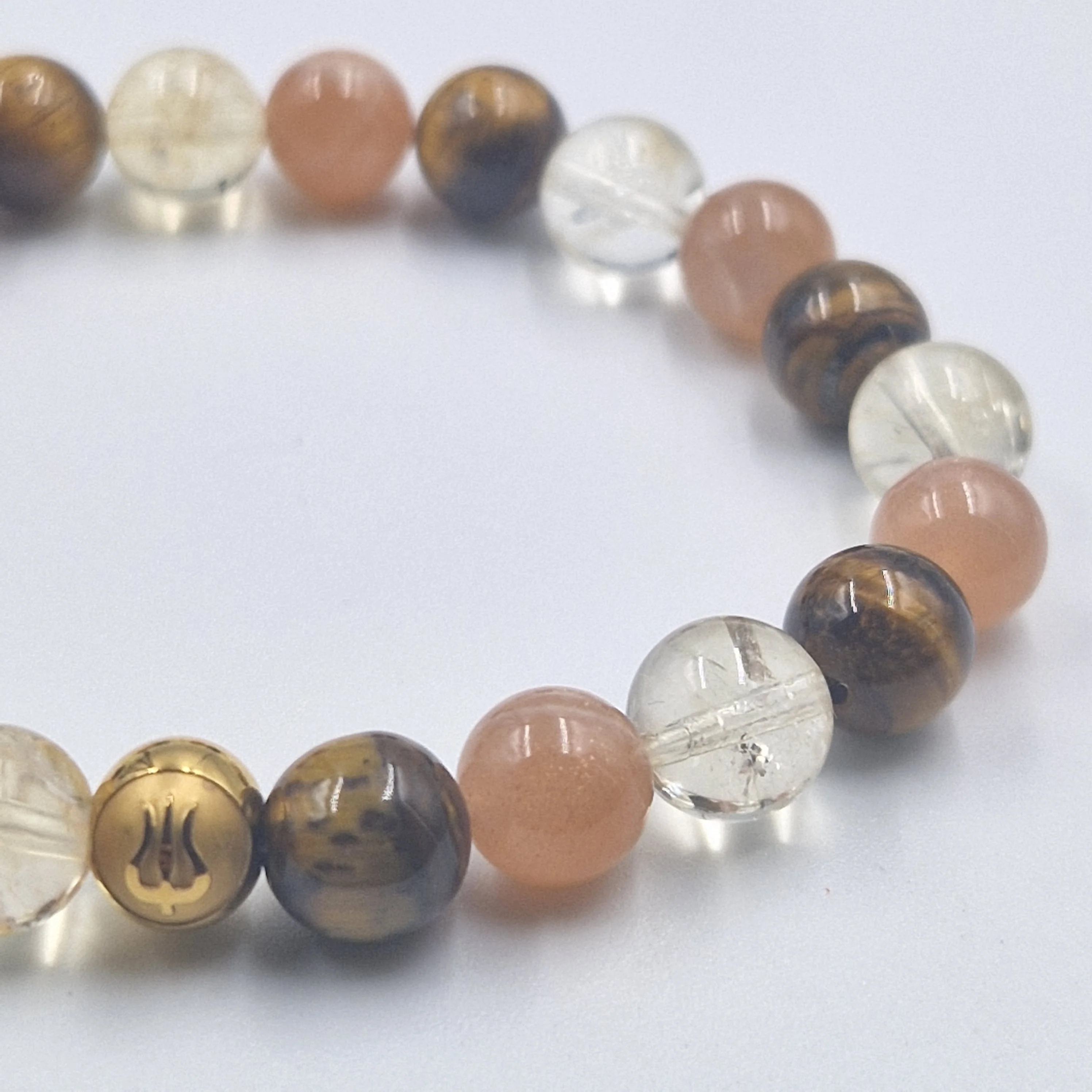Bracelet VIGUEUR en Citrine, Pierre de Soleil et Oeil de tigre - Image 2