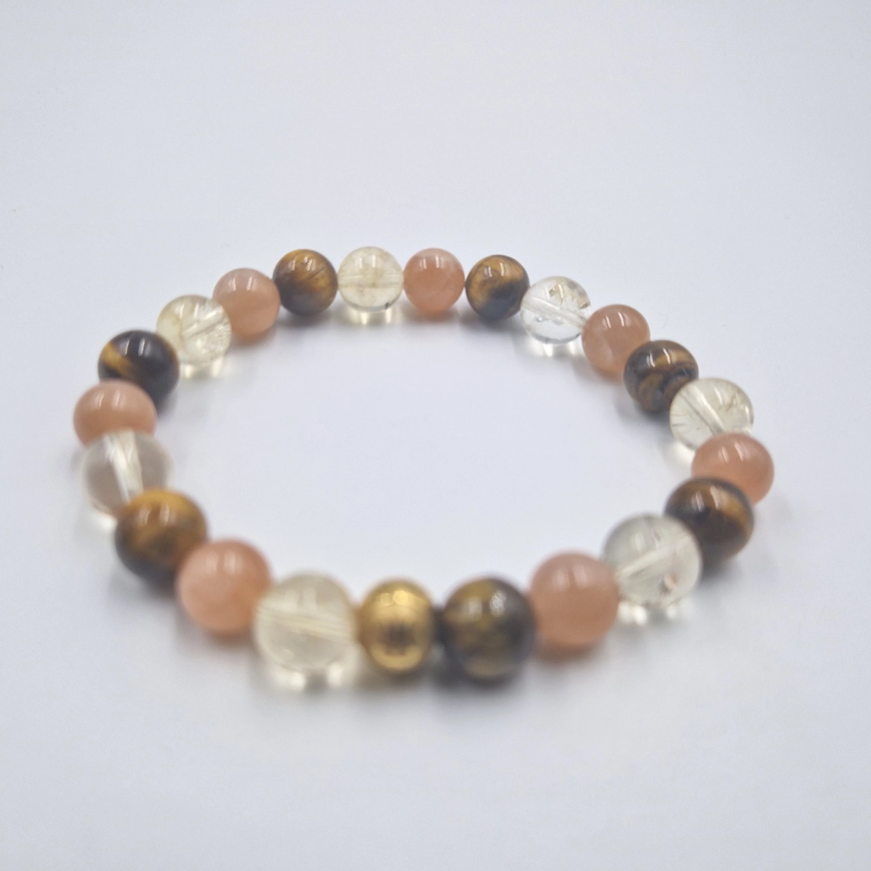 Bracelet VIGUEUR en Citrine, Pierre de Soleil et Oeil de tigre - Image 3