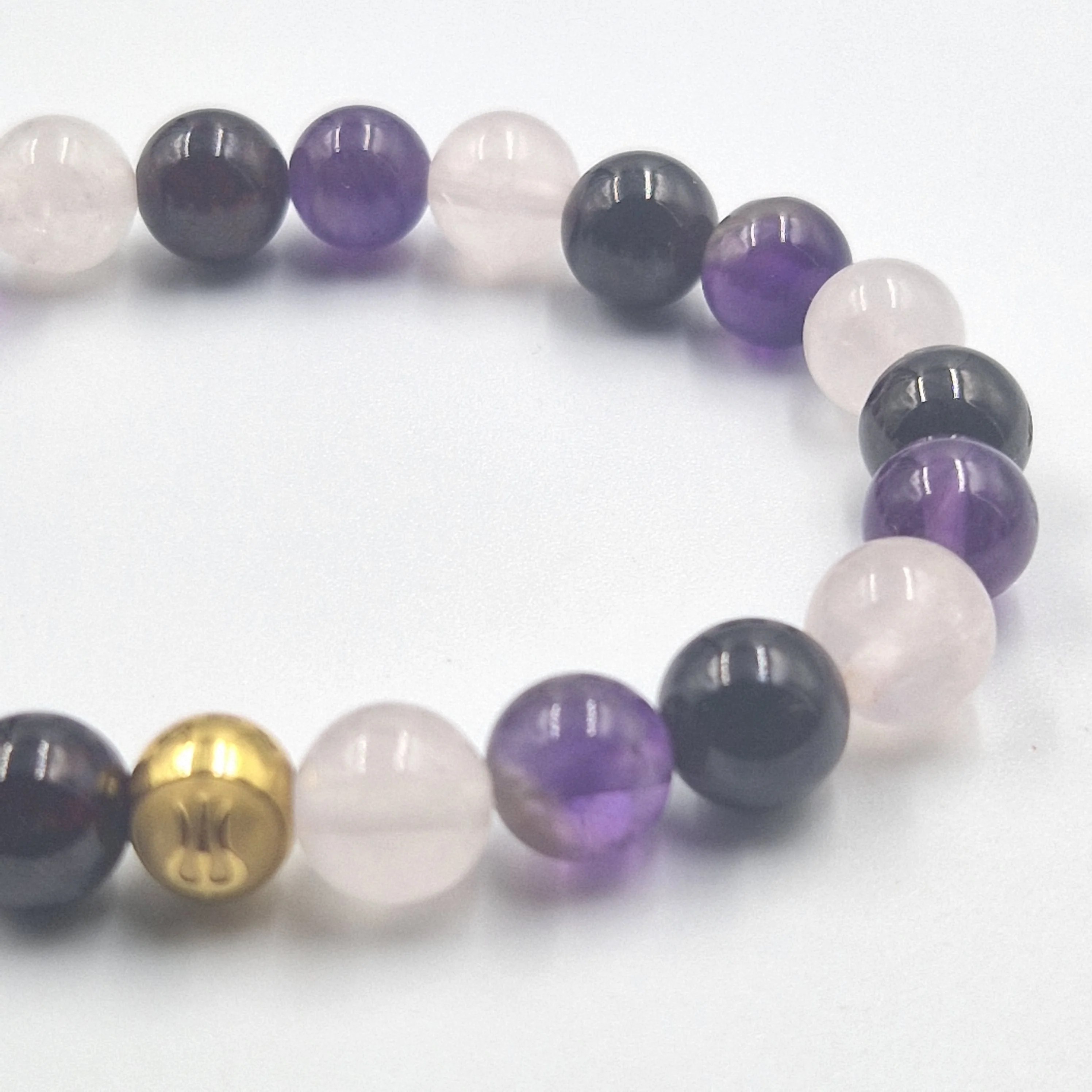 Bracelet VITALITE en Quartz rose, Améthyste et Grenat - Image 2