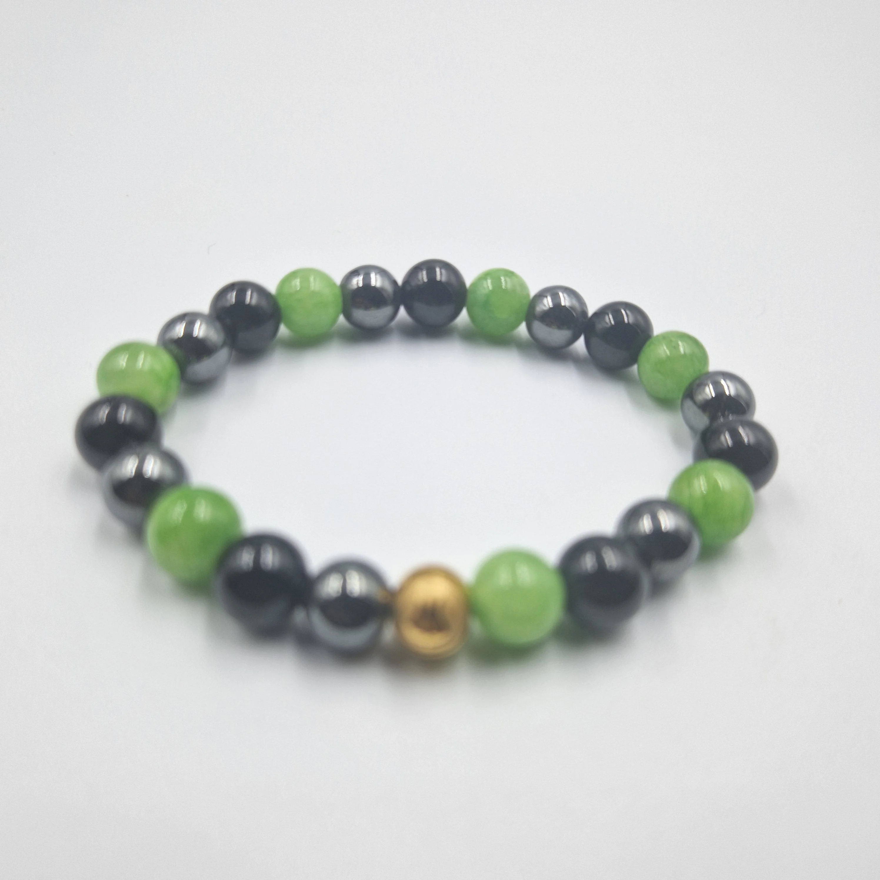 Bracelet VOLONTE en Tourmaline noire, Jade vert et Hématite - Image 3