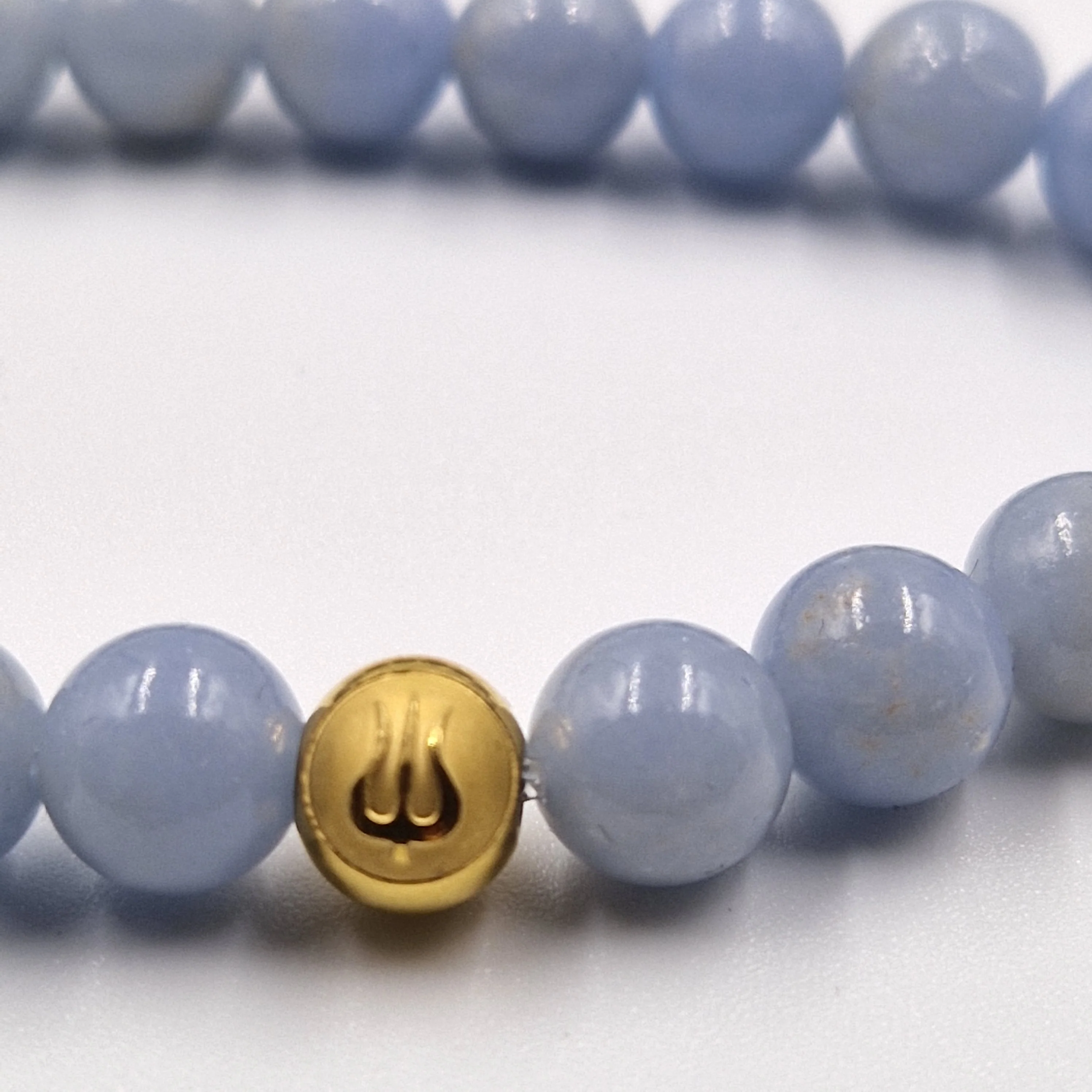 Collier mala en Angélite - 108 perles 8mm - Image 3