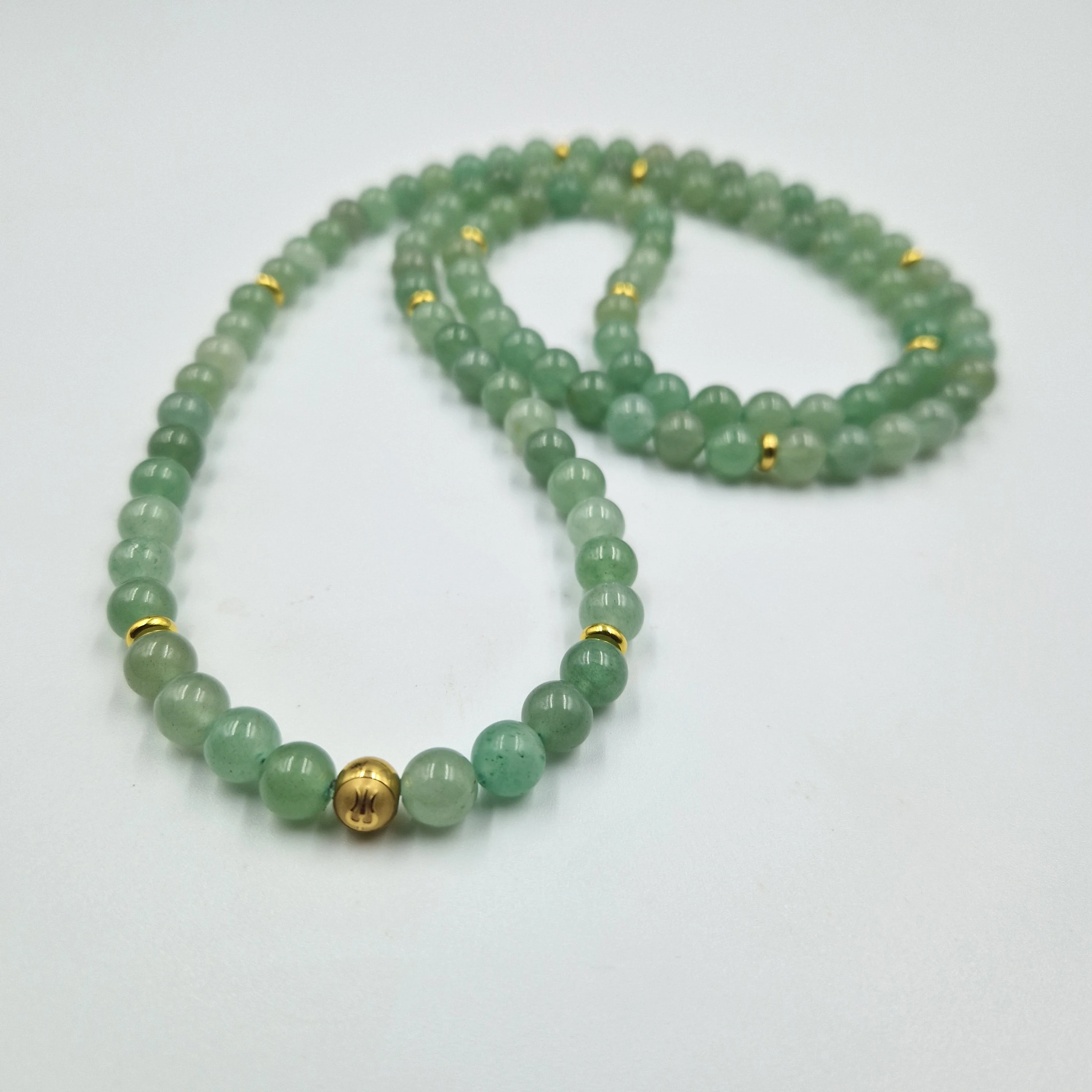 Collier mala en Aventurine verte - 108 perles 8mm