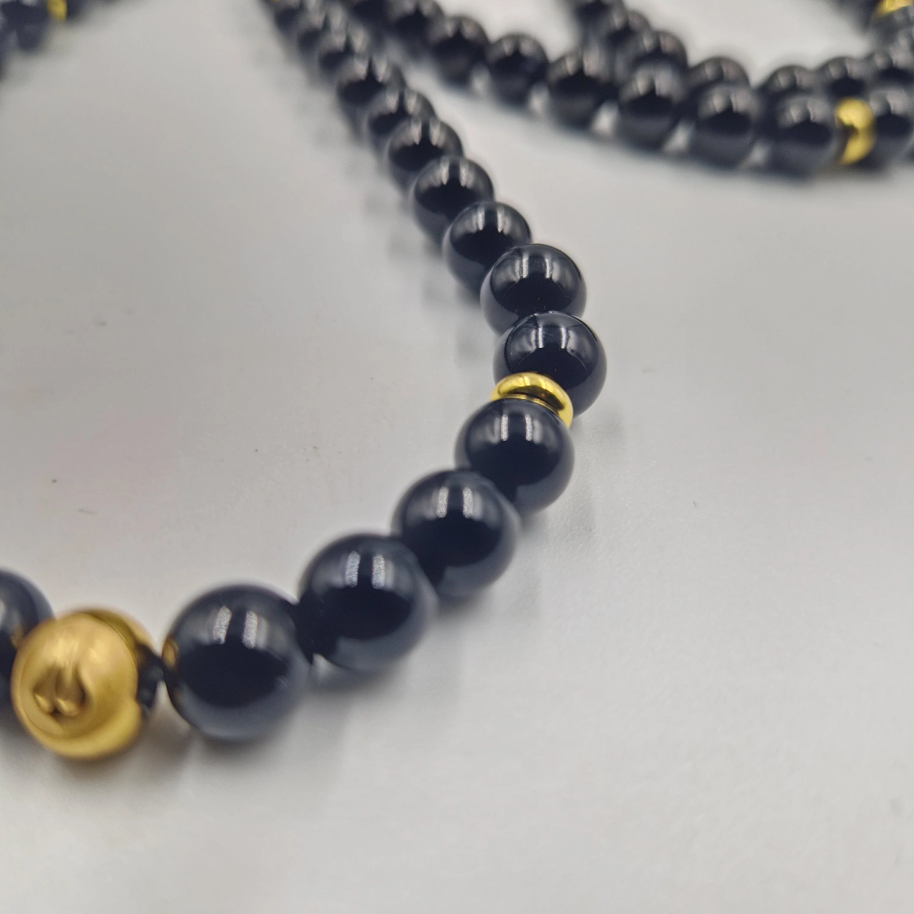 Collier mala en Tourmaline noire - 108 perles 8mm - Image 2
